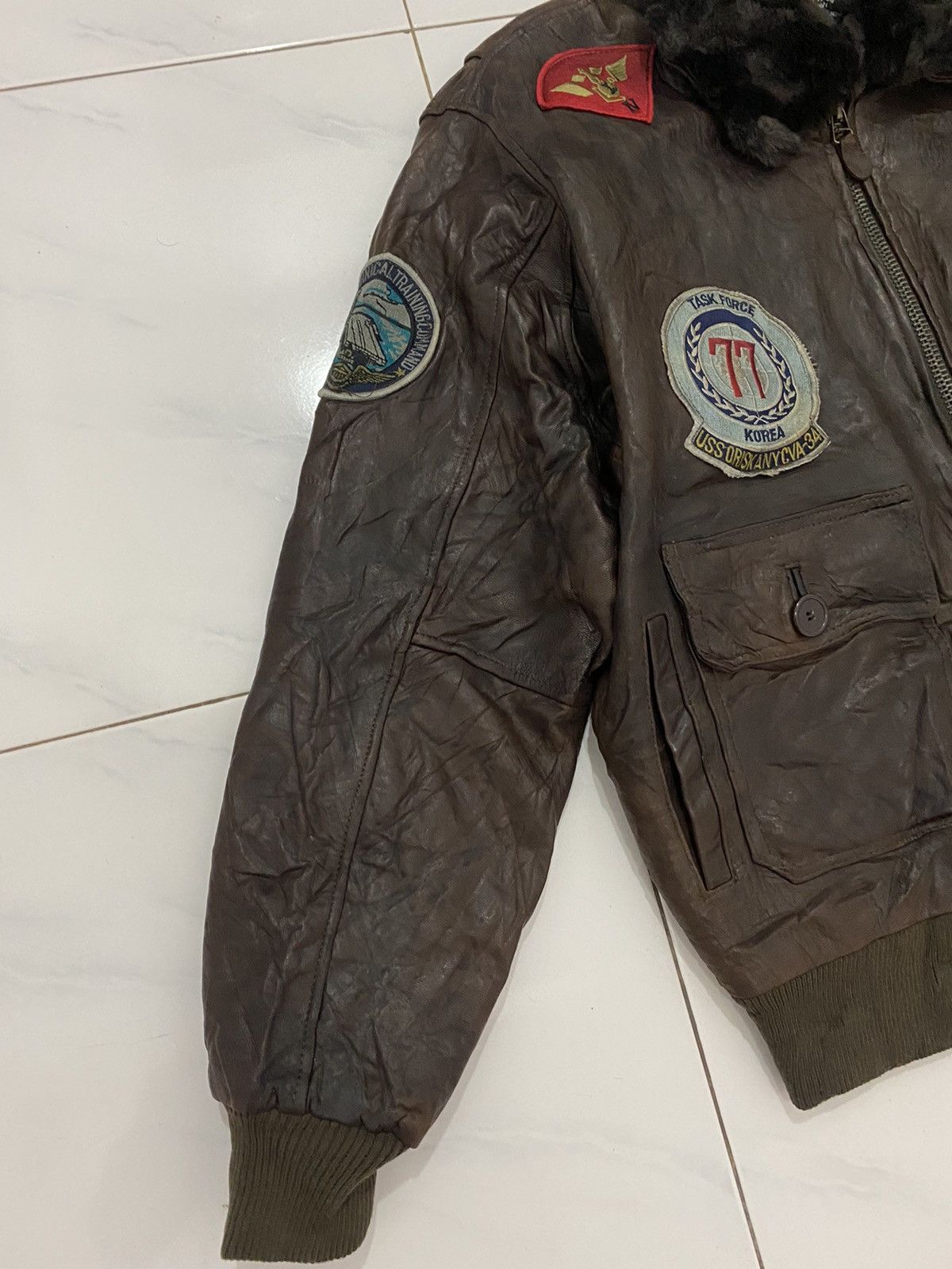 Genuine Leather 🔥Vintage🔥 G-1 US Navy Top Gun Leather Jacket Size US XL / EU 56 / 4 - 7 Thumbnail