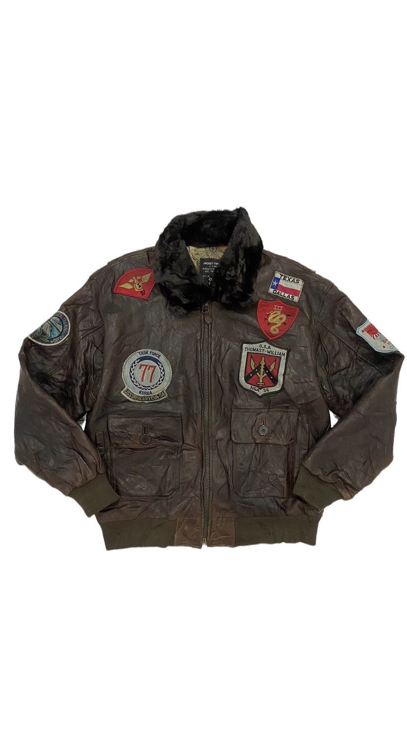 Genuine Leather 🔥Vintage🔥 G-1 US Navy Top Gun Leather Jacket Size US XL / EU 56 / 4 - 1 Thumbnail