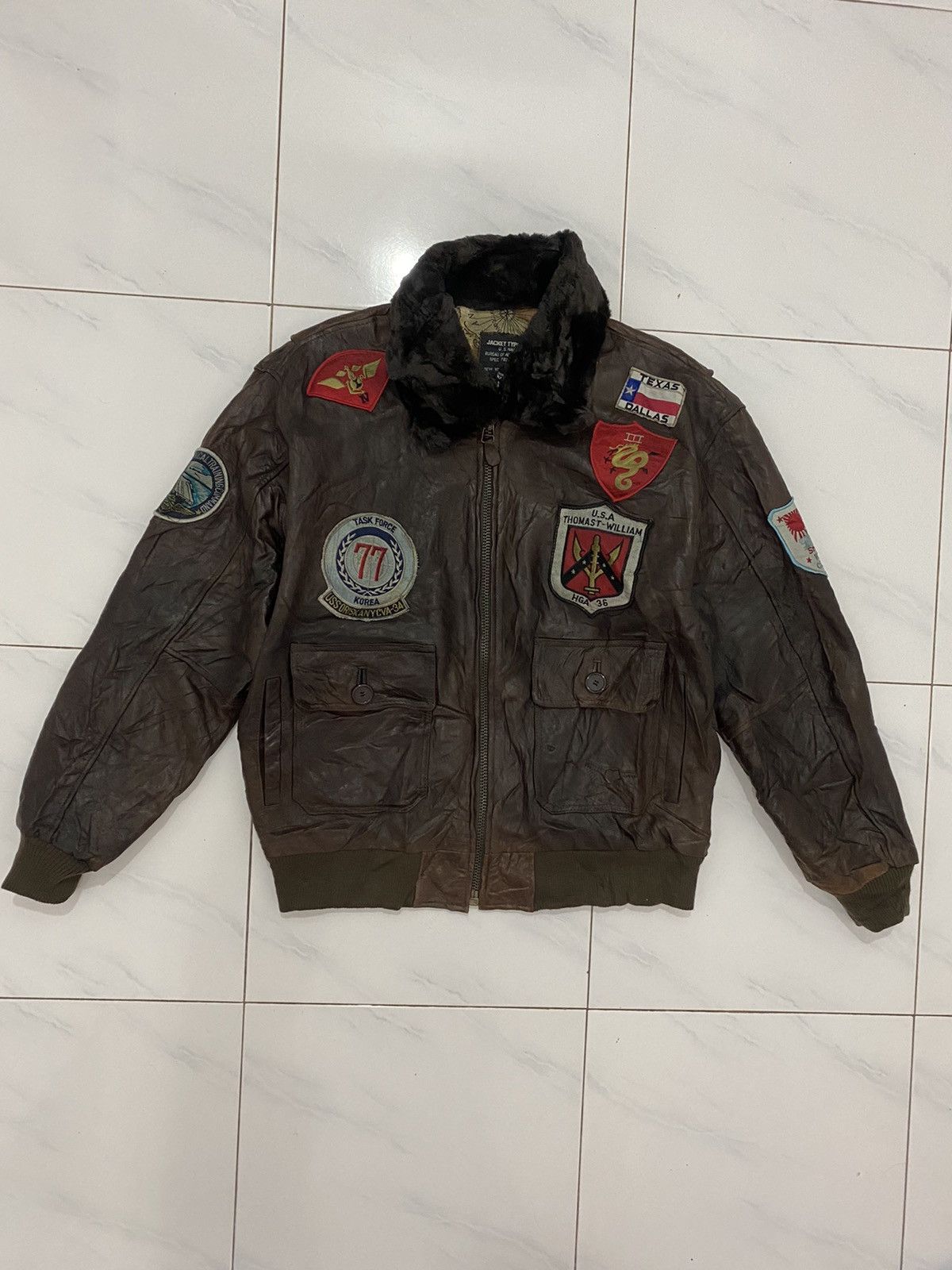 Genuine Leather 🔥Vintage🔥 G-1 US Navy Top Gun Leather Jacket Size US XL / EU 56 / 4 - 3 Thumbnail