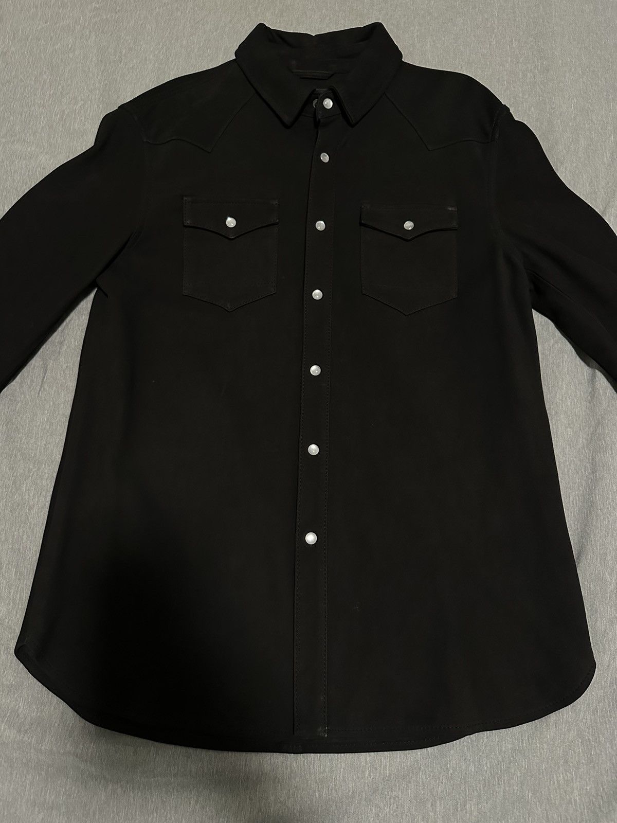 Allsaints Leather Long Sleeve Shirt Size US M / EU 48-50 / 2 - 5 Thumbnail