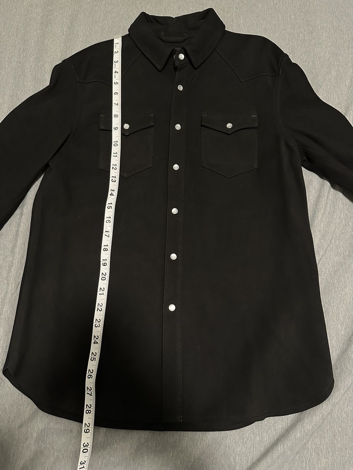 Allsaints Leather Long Sleeve Shirt Size US M / EU 48-50 / 2 - 3 Thumbnail