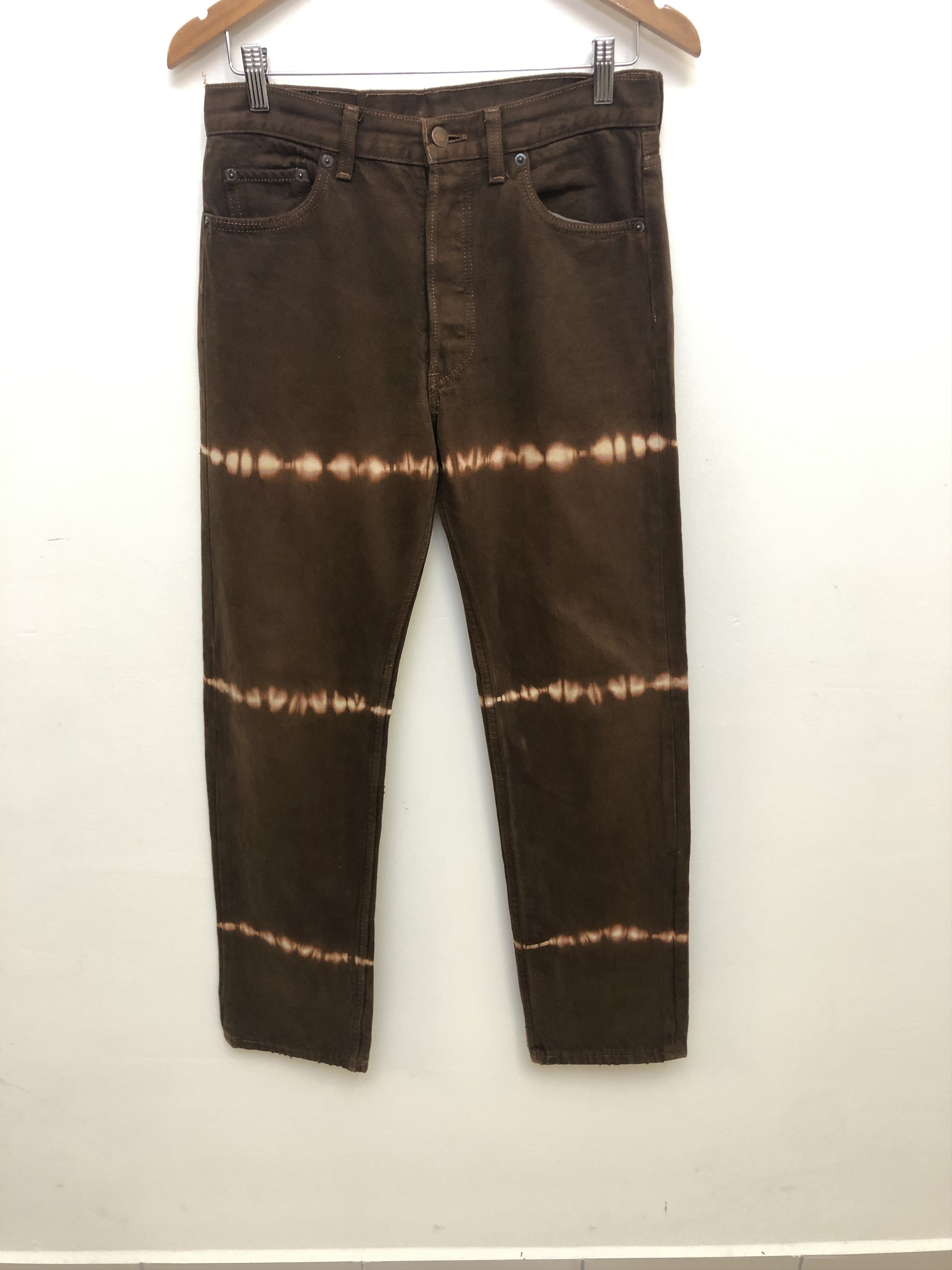 Levi's Vintage Late 80's Levis 501 Brown Tie Dye Jeans Size US 30 / EU 46 - 1 Thumbnail