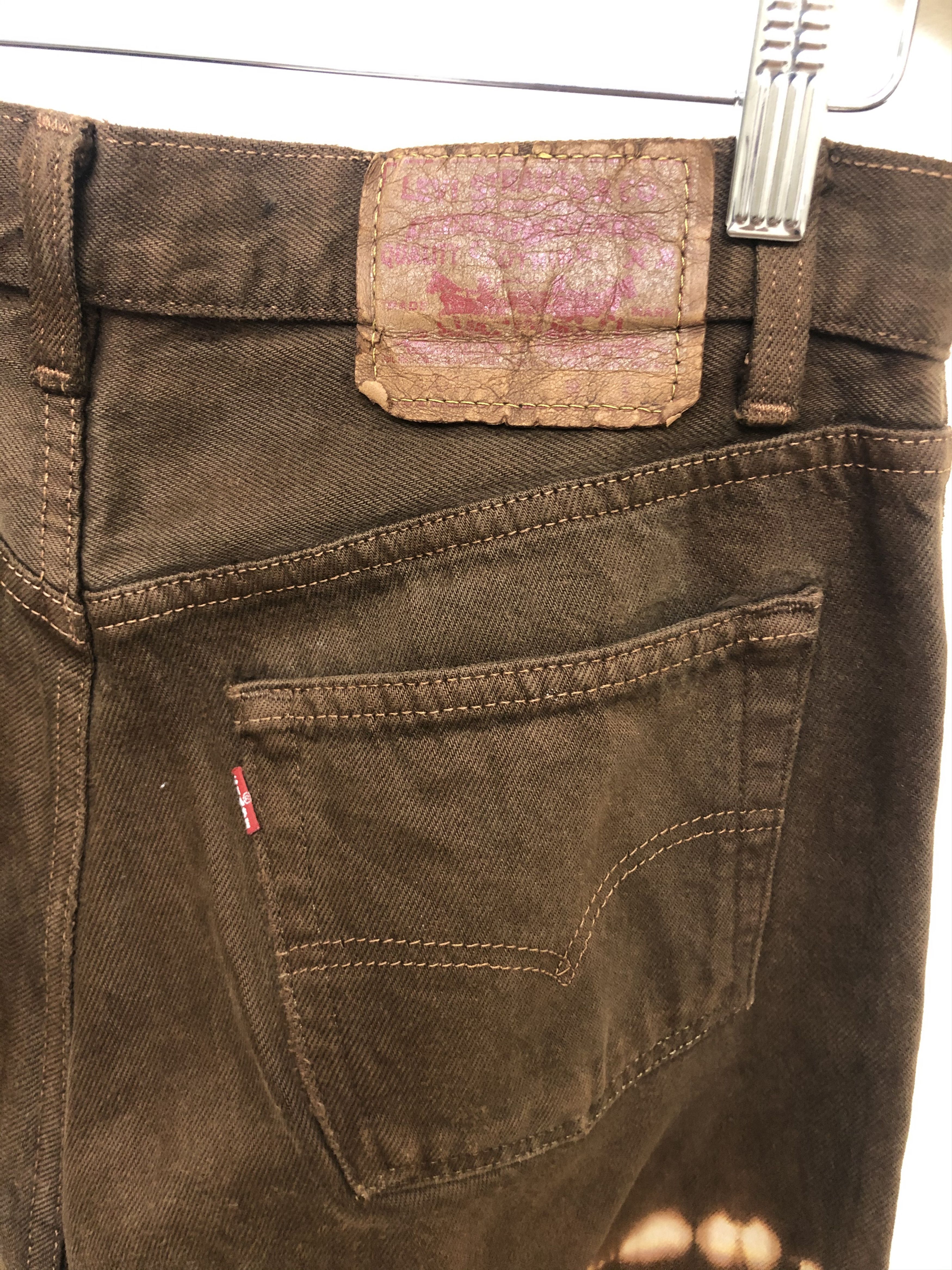 Levi's Vintage Late 80's Levis 501 Brown Tie Dye Jeans Size US 30 / EU 46 - 6 Thumbnail