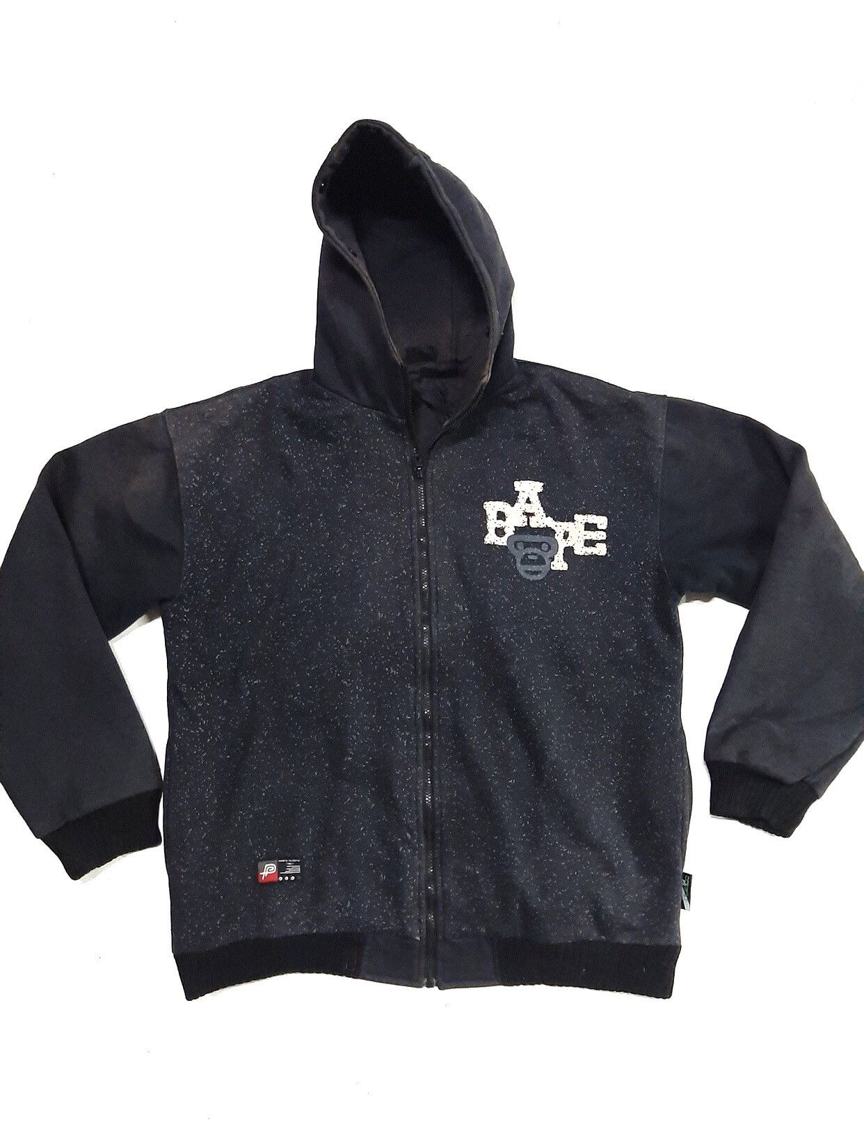 VINTAGE EARLY 2K POWER TO THE PEOPLE ZIPER HOODED BAPE LOGO