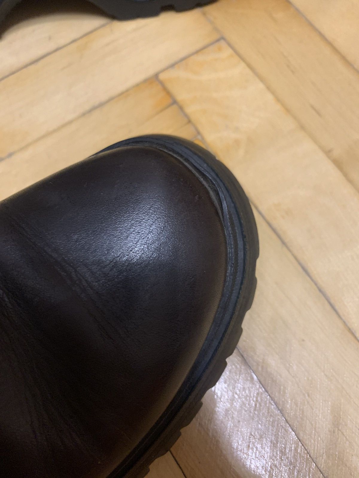 Prada 🔴 PRADA Boots Brown Shoes Vintage Leather Tractor Combat Size US 6.5 / IT 36.5 - 12 Thumbnail