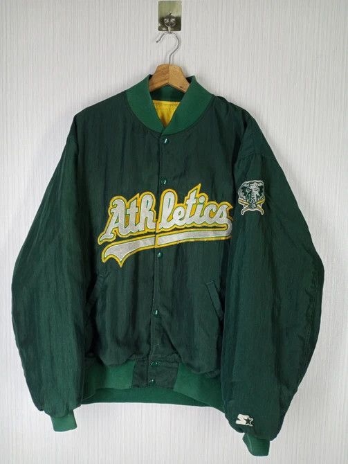 MLB Vintage 90s Oakland Athletics MLB Stater Varsity Jacket Size US XL / EU 56 / 4 - 2 Thumbnail