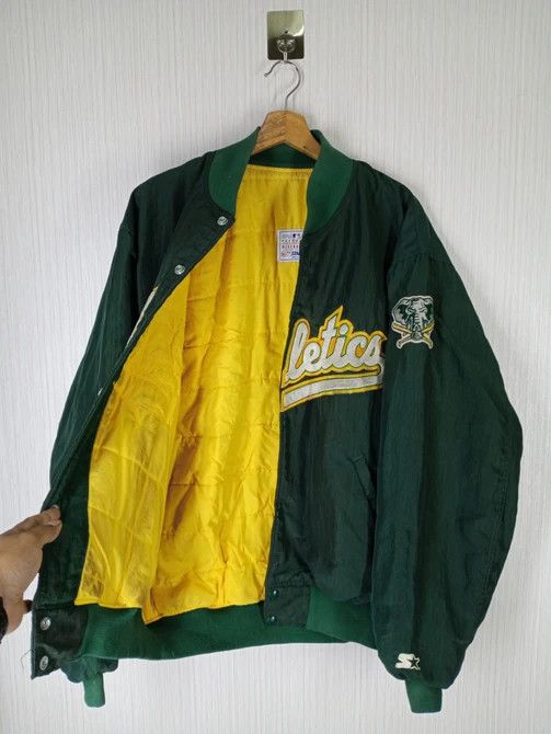 MLB Vintage 90s Oakland Athletics MLB Stater Varsity Jacket Size US XL / EU 56 / 4 - 3 Thumbnail