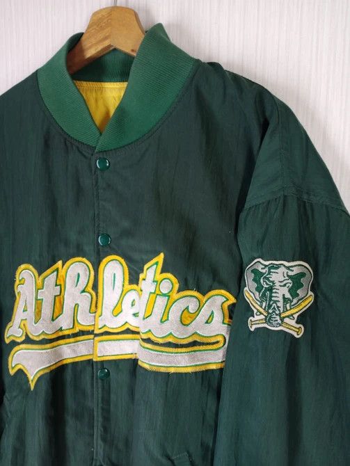 MLB Vintage 90s Oakland Athletics MLB Stater Varsity Jacket Size US XL / EU 56 / 4 - 10 Thumbnail