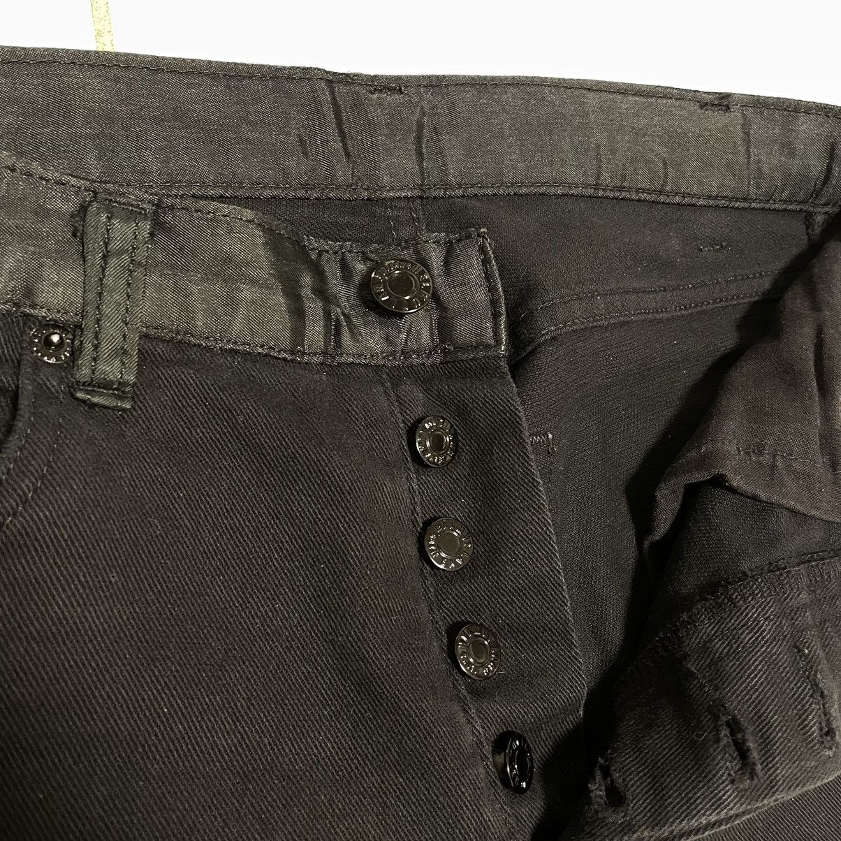 Helmut Lang SS97 black satin waist denim pants Size US 29 - 2 Thumbnail