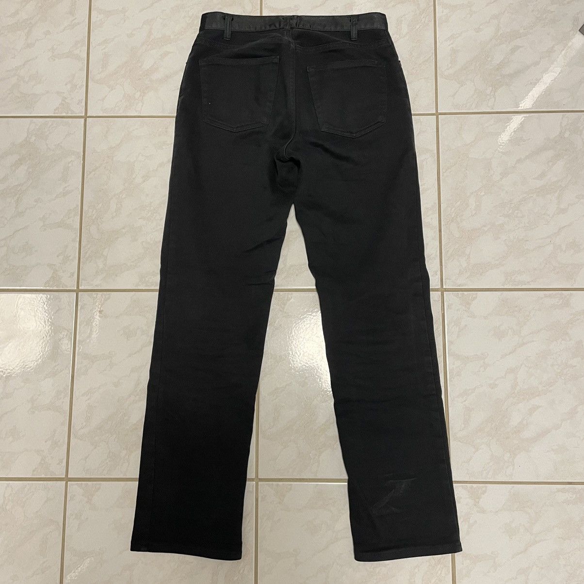 Helmut Lang SS97 black satin waist denim pants Size US 29 - 5 Thumbnail