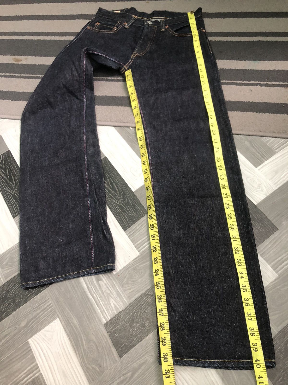 Japanese Brand × Momotaro Jeans MOMOTARO GOING TO BATTLE SELVEDGE INDIGO BLUE DENIM JEANS Size US 29 - 16 Thumbnail