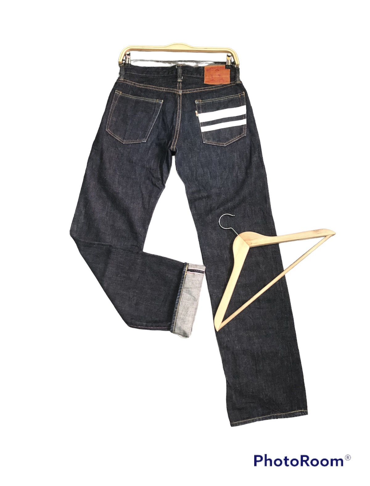 Japanese Brand × Momotaro Jeans MOMOTARO GOING TO BATTLE SELVEDGE INDIGO BLUE DENIM JEANS Size US 29 - 1 Thumbnail