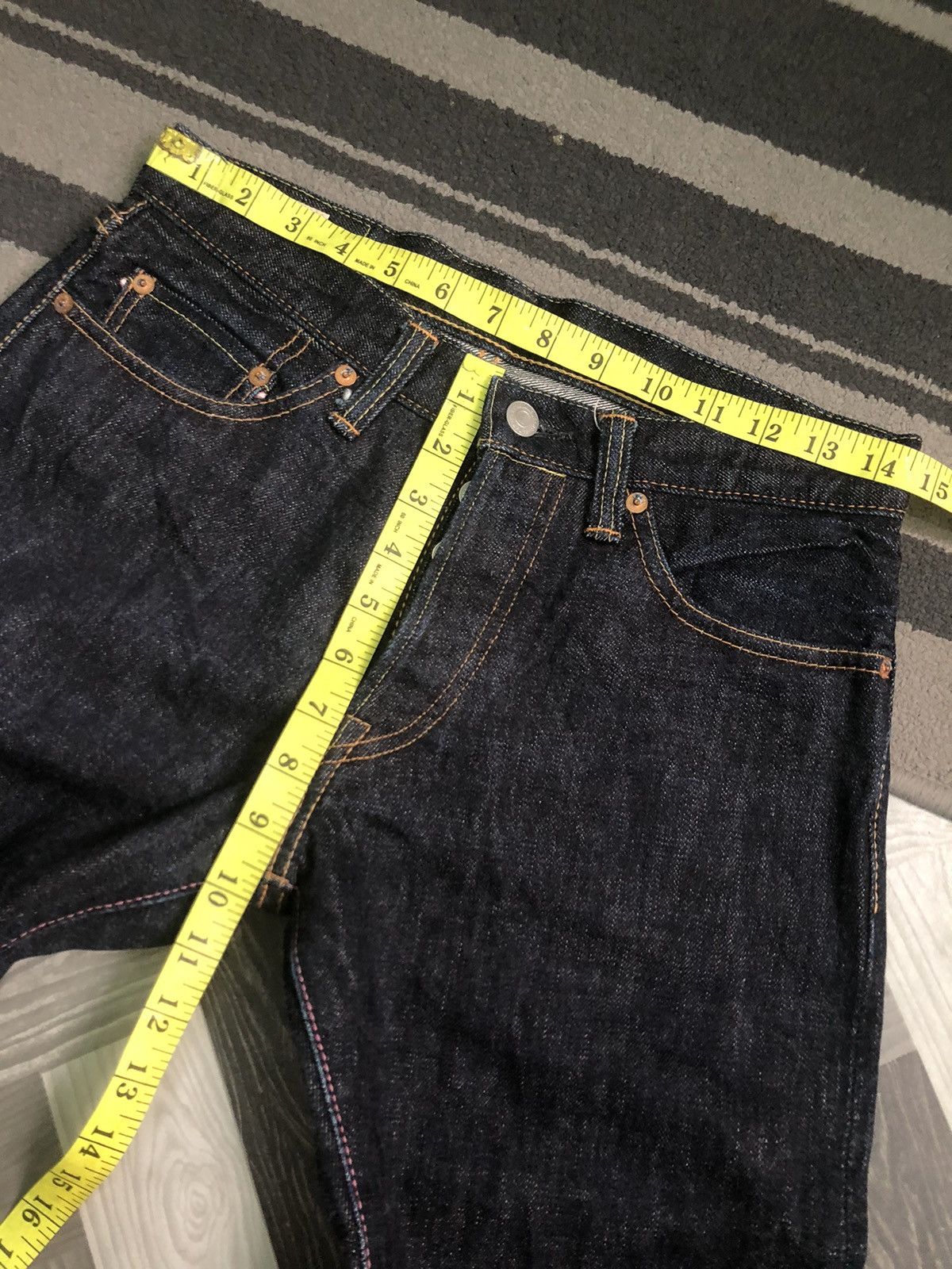 Japanese Brand × Momotaro Jeans MOMOTARO GOING TO BATTLE SELVEDGE INDIGO BLUE DENIM JEANS Size US 29 - 15 Thumbnail