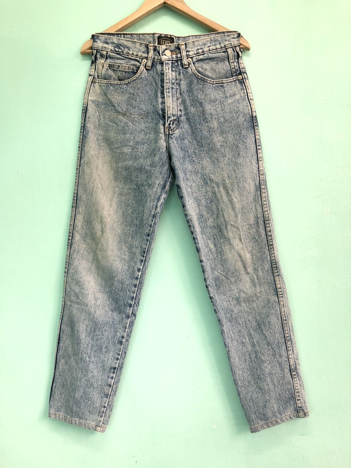 Levi's Vintage Clothing × Vintage VINTAGE 90s LEVIS STONE WASH BLACK TAB BIG E DENIM JEANS Size US 29 - 2 Thumbnail