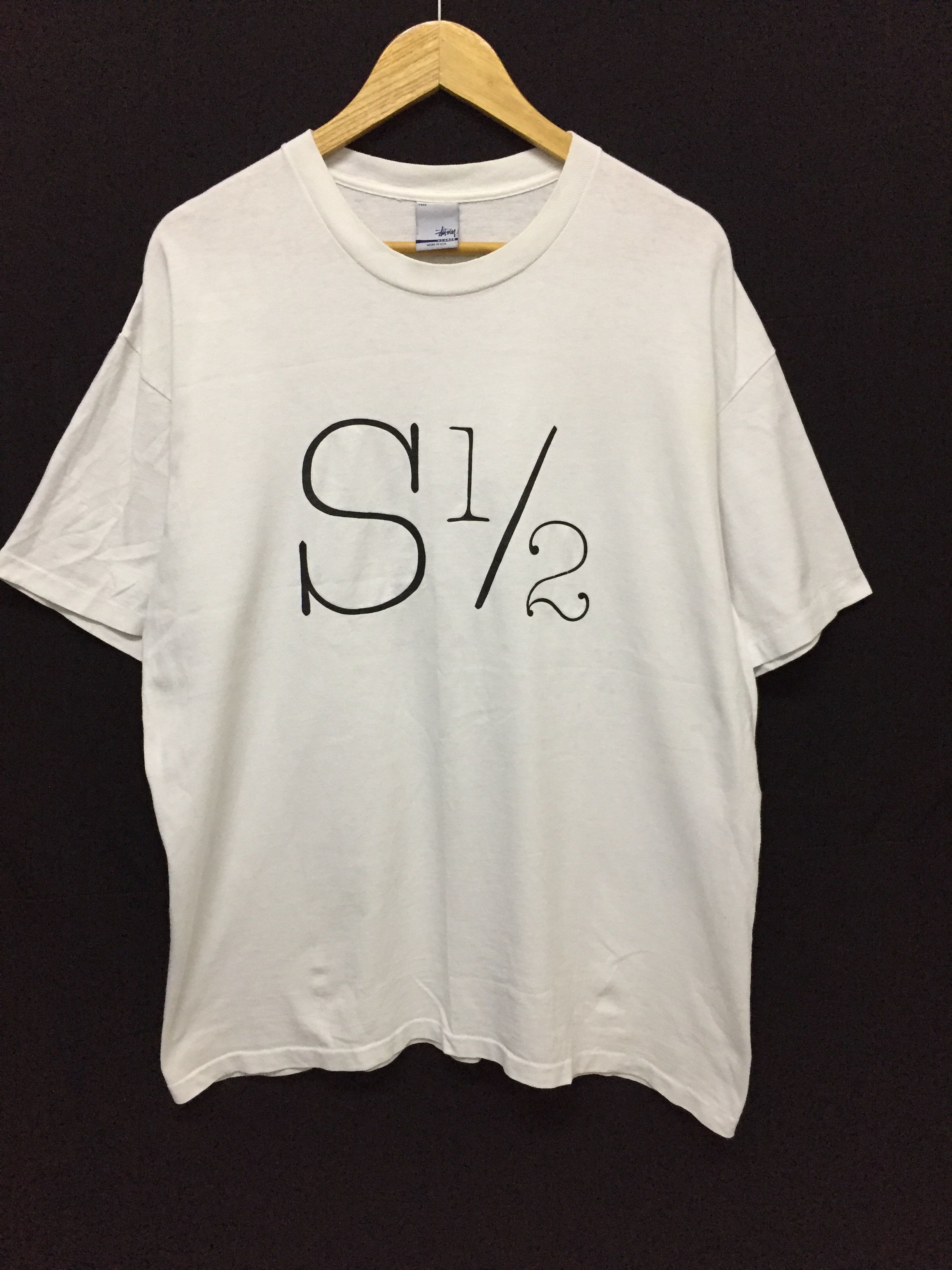 image of 90's Half Stussy X Hiroshi Fujiwara Finesse Collab Tee in White, Men's (Size XL)