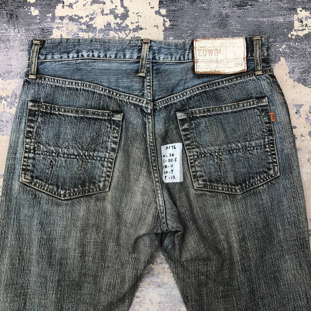 Edwin P176 VTG EDWIN DISTRESSED WORKWEAR DENIM Size US 34 / EU 50 - 4 Thumbnail