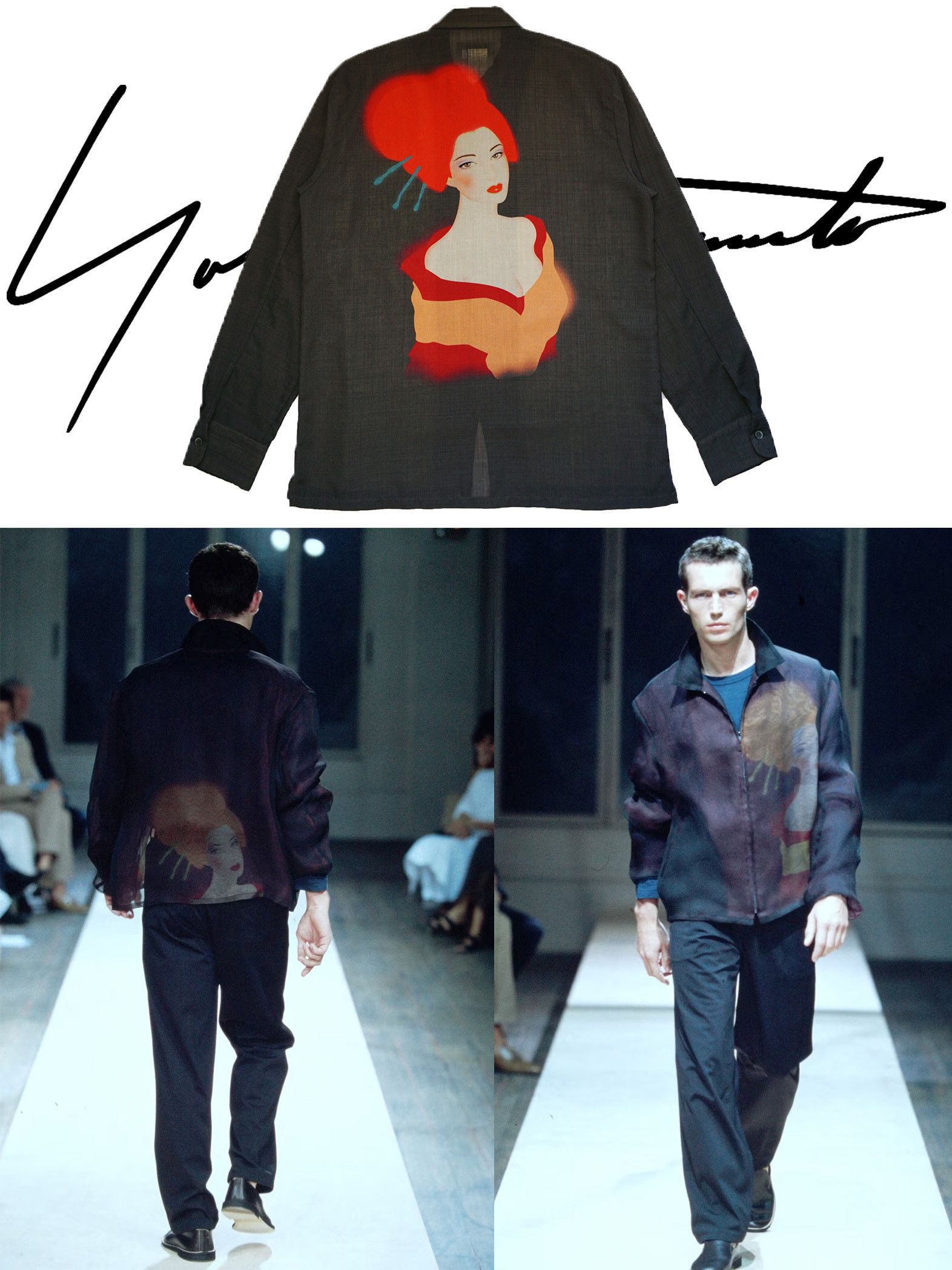 Yohji Yamamoto Runway Yohji Yamamoto Saeko Tsuemura pinup jacket SS 2002 Size US L / EU 52-54 / 3 - 3 Thumbnail