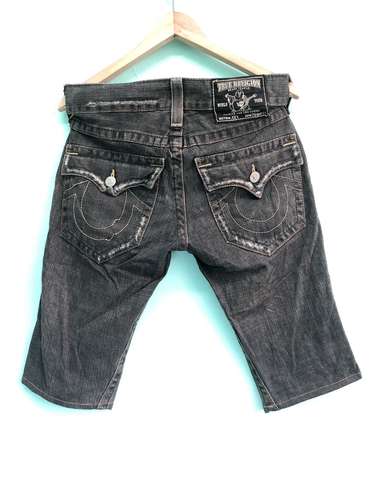True Religion × Vintage VINTAGE TRUE RELIGION JOEY SHORT DISTRESSED DENIM JEANS Size US 31 - 2 Thumbnail