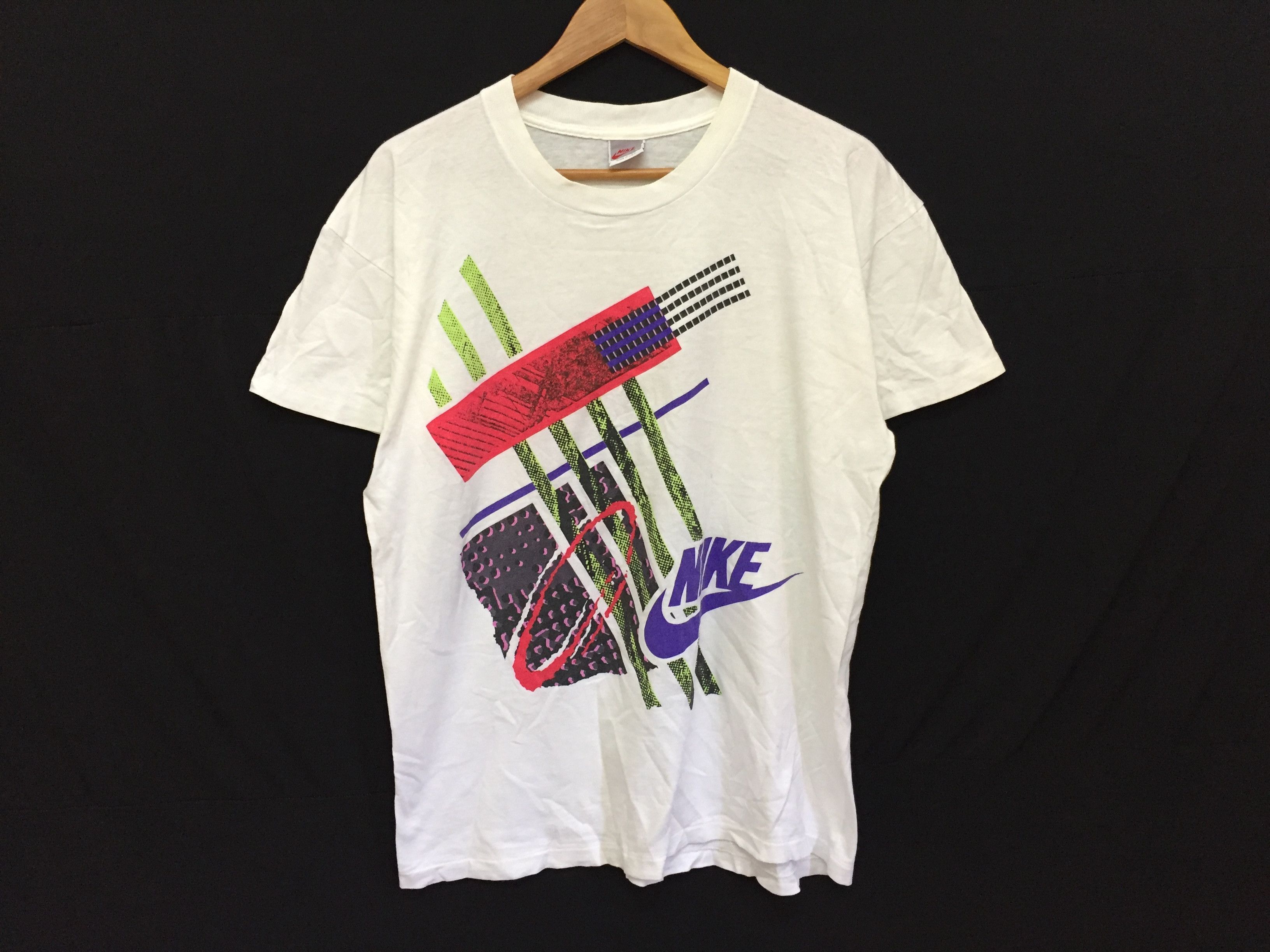 Nike × Vintage 80's NIKE Gray tag challenge court Agassi tee Size US L / EU 52-54 / 3 - 2 Thumbnail