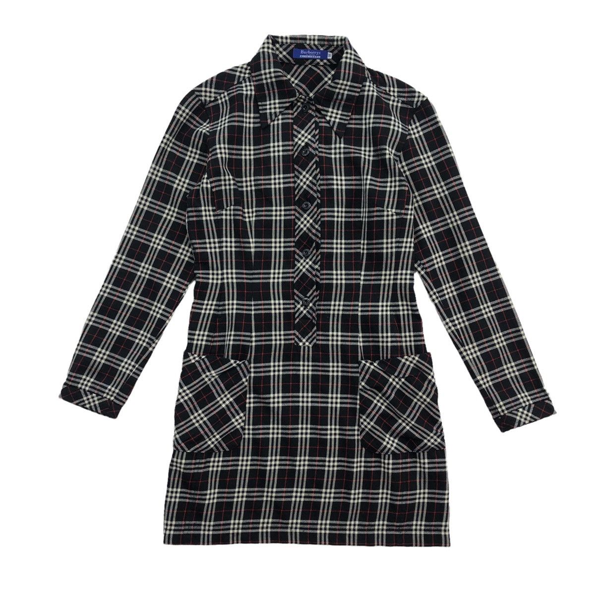 Burberry Vintage Burberrys Blue Label Black Novacheck Midi Dress Size M / US 6-8 / IT 42-44 - 1 Thumbnail