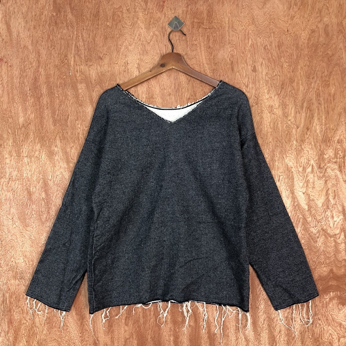 Edition Japan DLL OKIRAKU Made in Japan distressed Grey Knitwear #c812 Size US M / EU 48-50 / 2 - 1 Thumbnail