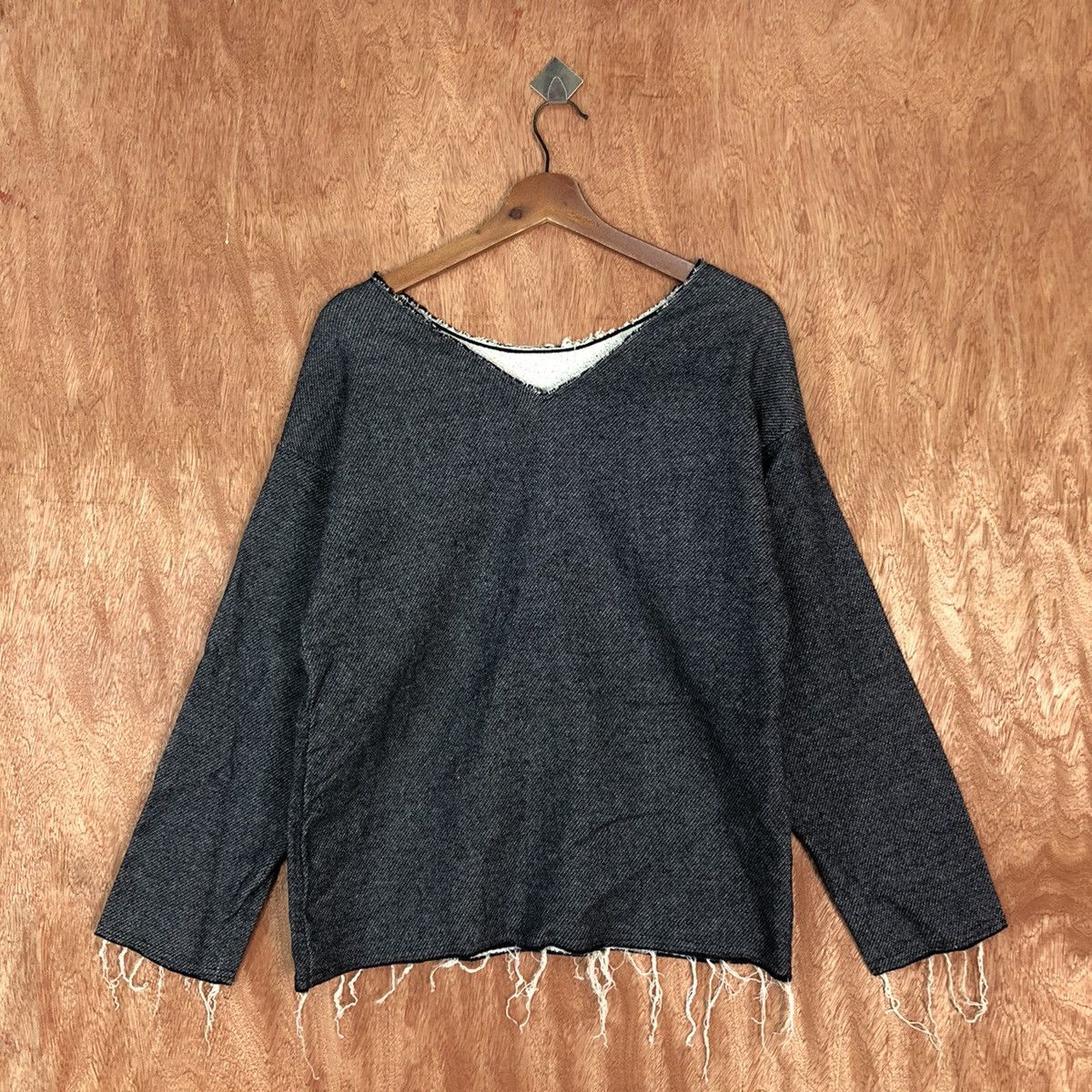 Edition Japan DLL OKIRAKU Made in Japan distressed Grey Knitwear #c812 Size US M / EU 48-50 / 2 - 3 Thumbnail