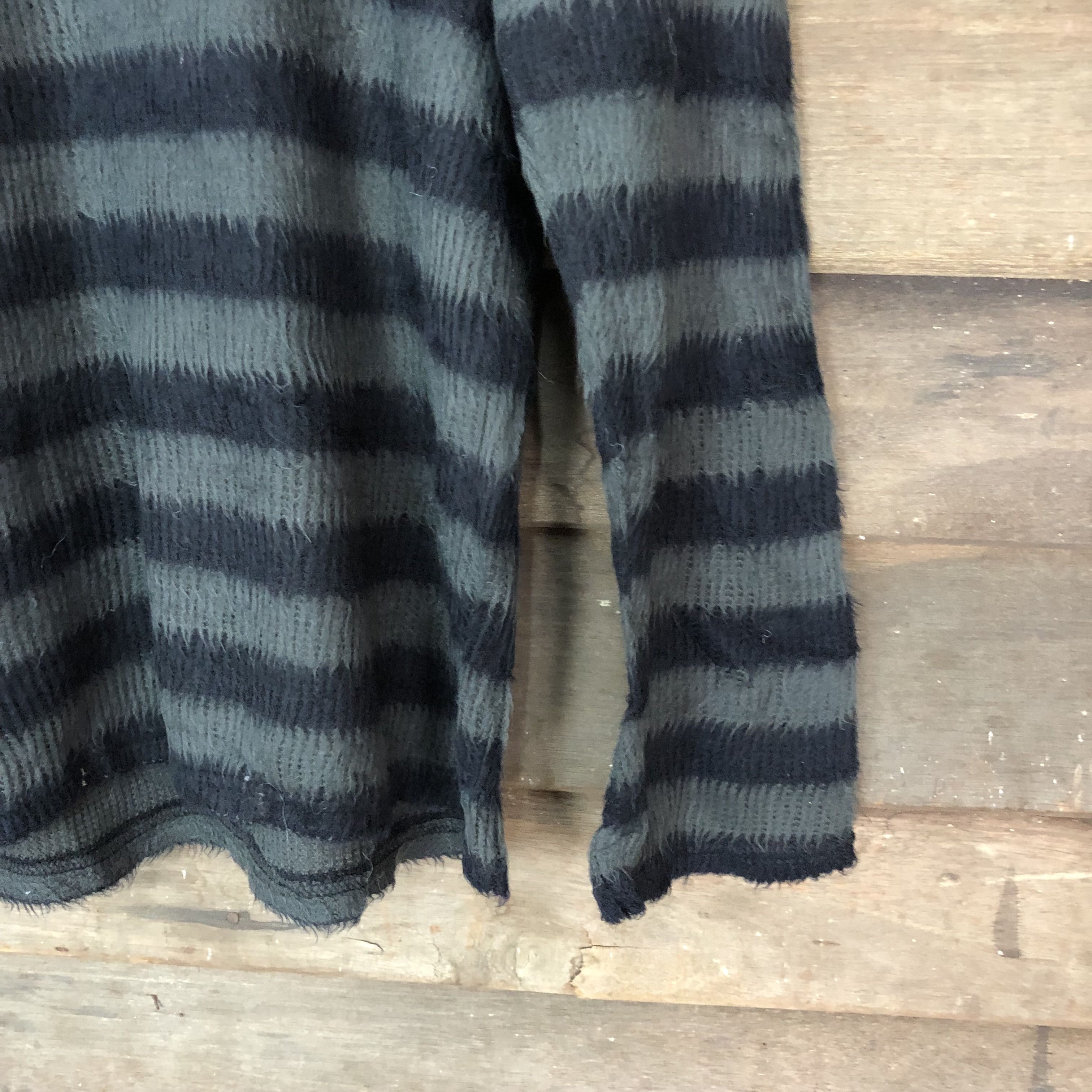Vintage Final Bask Stripe Shag Shaggy Fur Mohair Knitwear #6712 Size US L / EU 52-54 / 3 - 5 Thumbnail