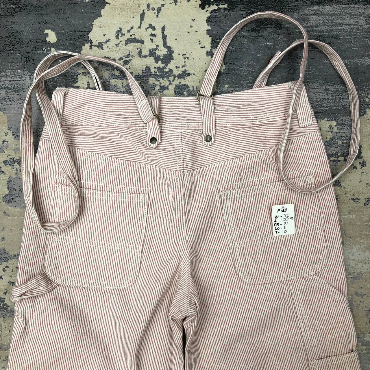 Japanese Brand P133 SUNNY CLOUDS FLARED CARPENTER HICKORY STRIPED PANTS Size 30" / US 8 / IT 44 - 4 Thumbnail