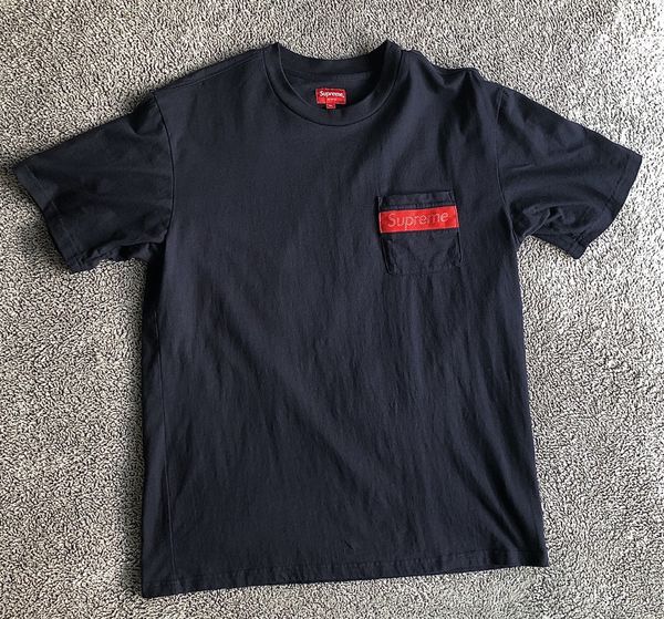 Supreme mesh best sale stripe pocket tee