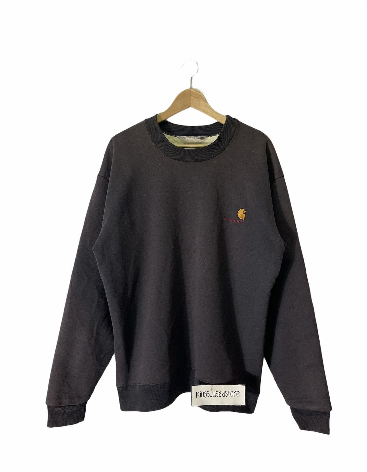 image of Vintage Carhartt Sweatshirt Small Logo in Black, Men's (Size XL)