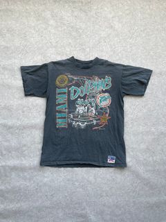 Vintage 90s Miami Dolphins Jersey T-shirt Turquoise Garan Tag Medium