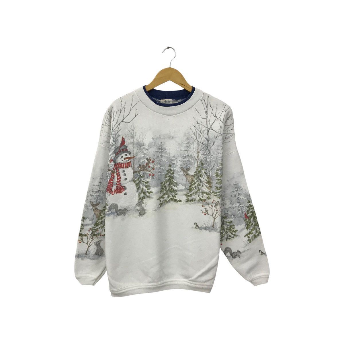 Vintage Vintage Snow Fullprint ArtDesign Sweatshirt Pullover Jumper Size US L / EU 52-54 / 3 - 1 Thumbnail