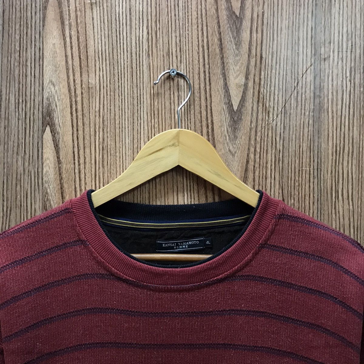 Japanese Brand × Kansai Yamamoto Vintage Kansai Yamamoto Homme Sweatshirt Striped Design Size US XL / EU 56 / 4 - 4 Thumbnail