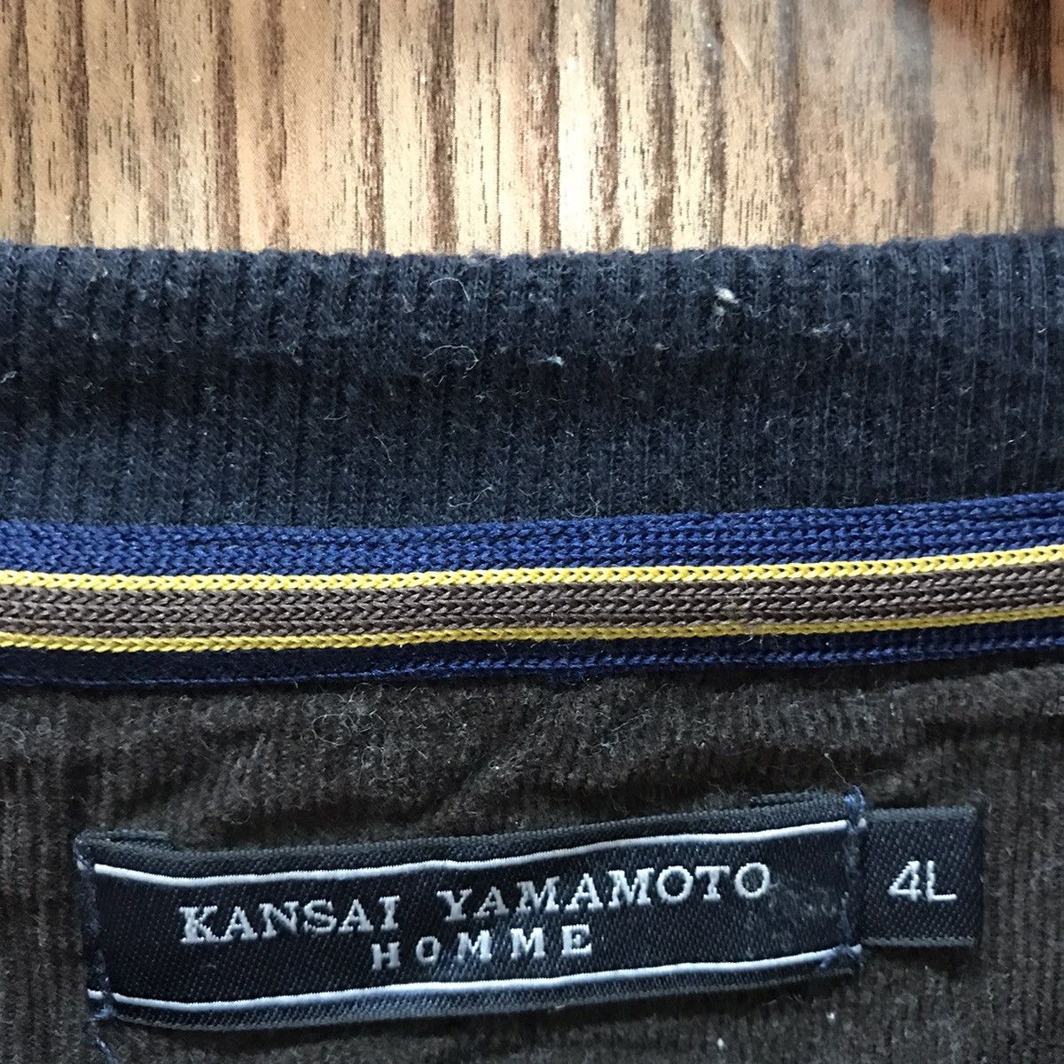 Japanese Brand × Kansai Yamamoto Vintage Kansai Yamamoto Homme Sweatshirt Striped Design Size US XL / EU 56 / 4 - 6 Thumbnail