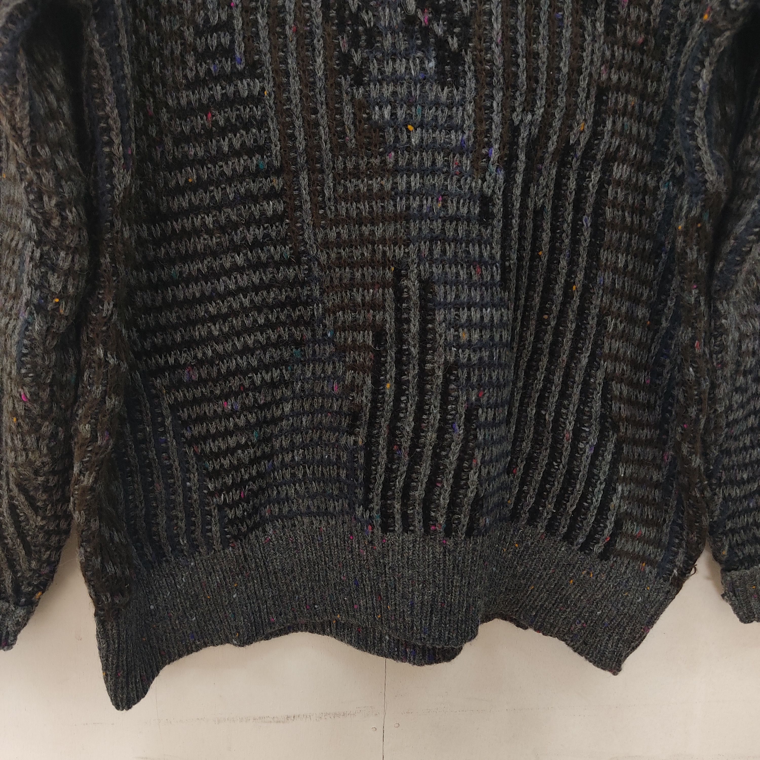 Vintage Glaser Gray Black Knitwear Jumper Size US L / EU 52-54 / 3 - 12 Thumbnail