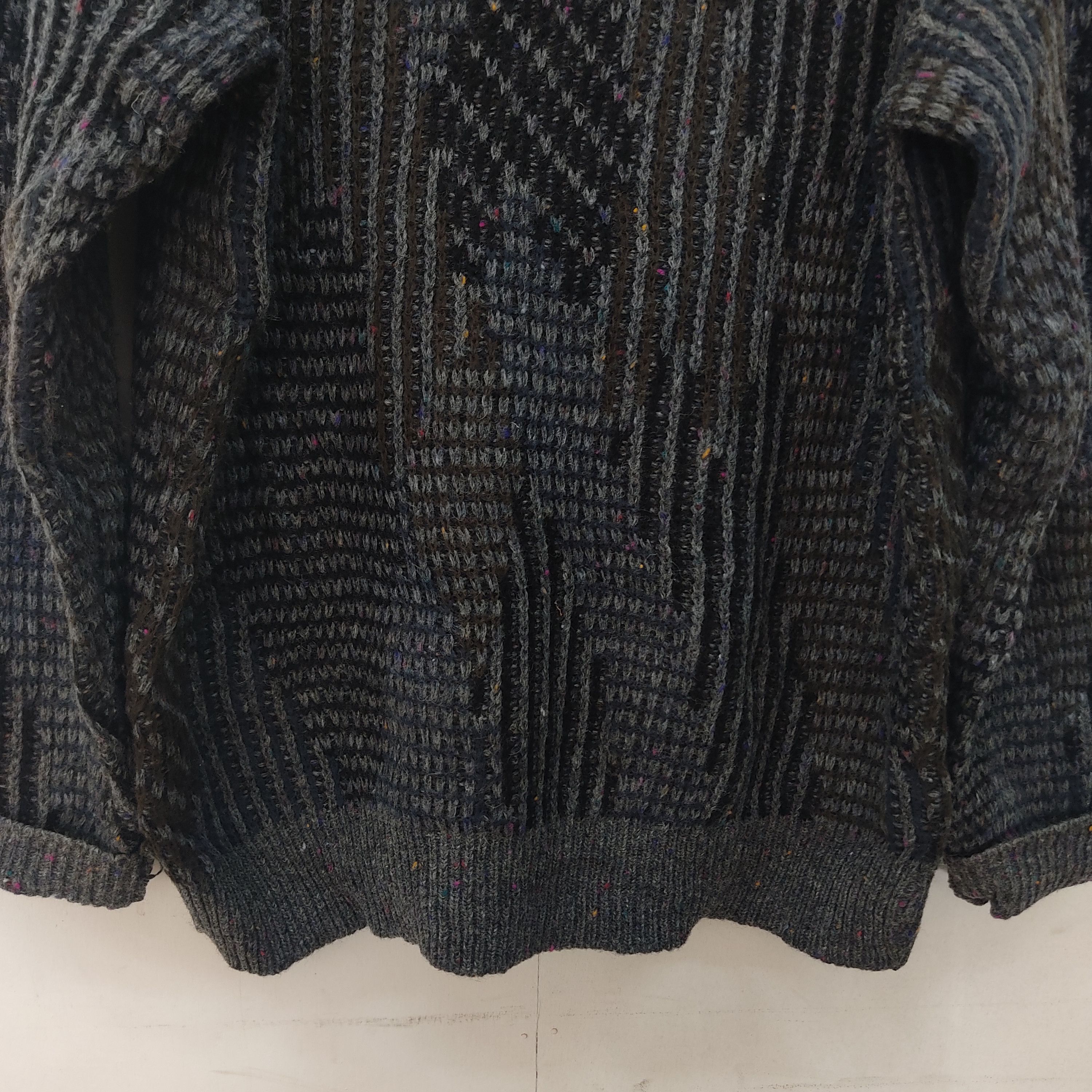 Vintage Glaser Gray Black Knitwear Jumper Size US L / EU 52-54 / 3 - 3 Thumbnail