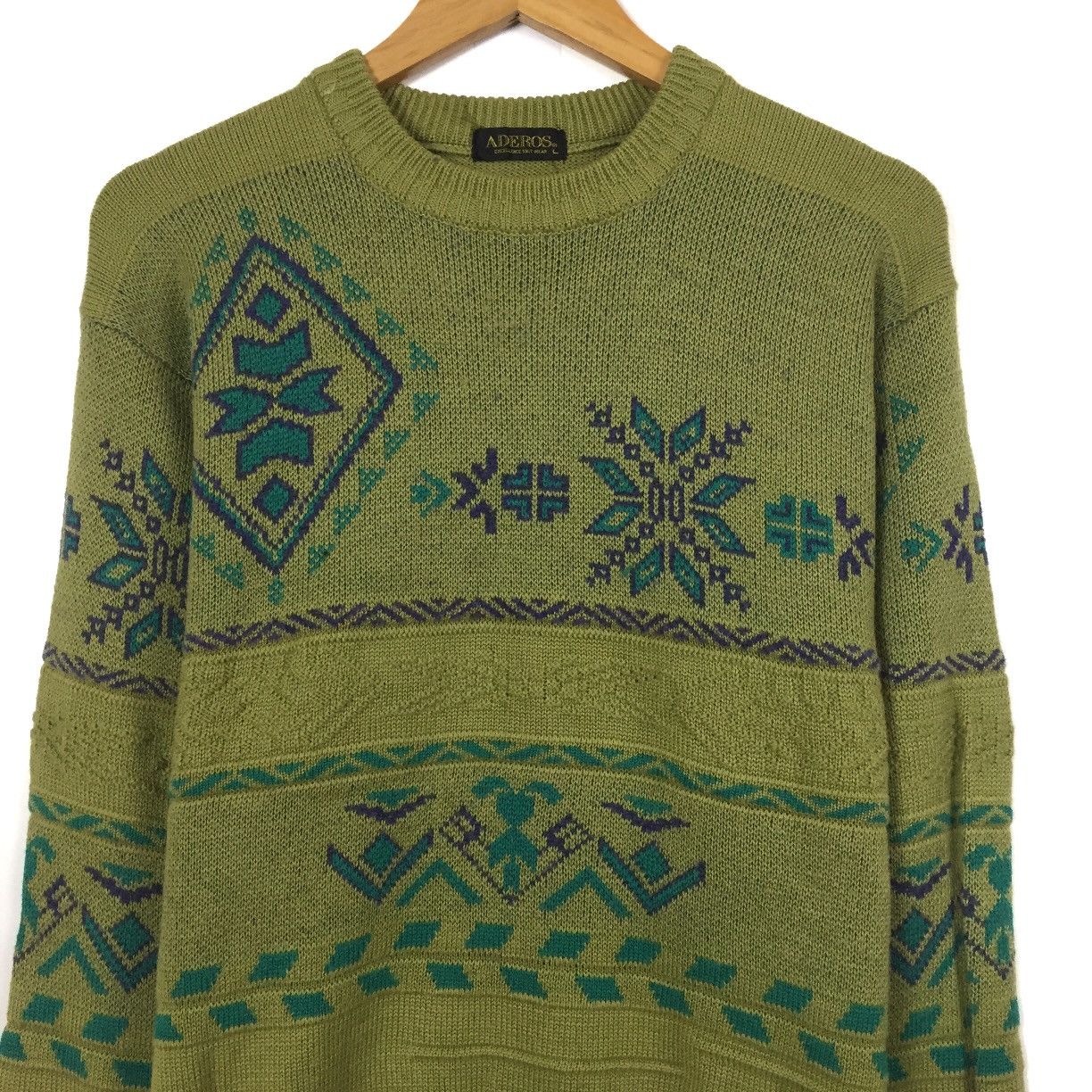 Japanese Brand × Vintage Vintage Aderos Fleece Sweatshirt CrewNeck Art Design Knit Size US M / EU 48-50 / 2 - 2 Thumbnail