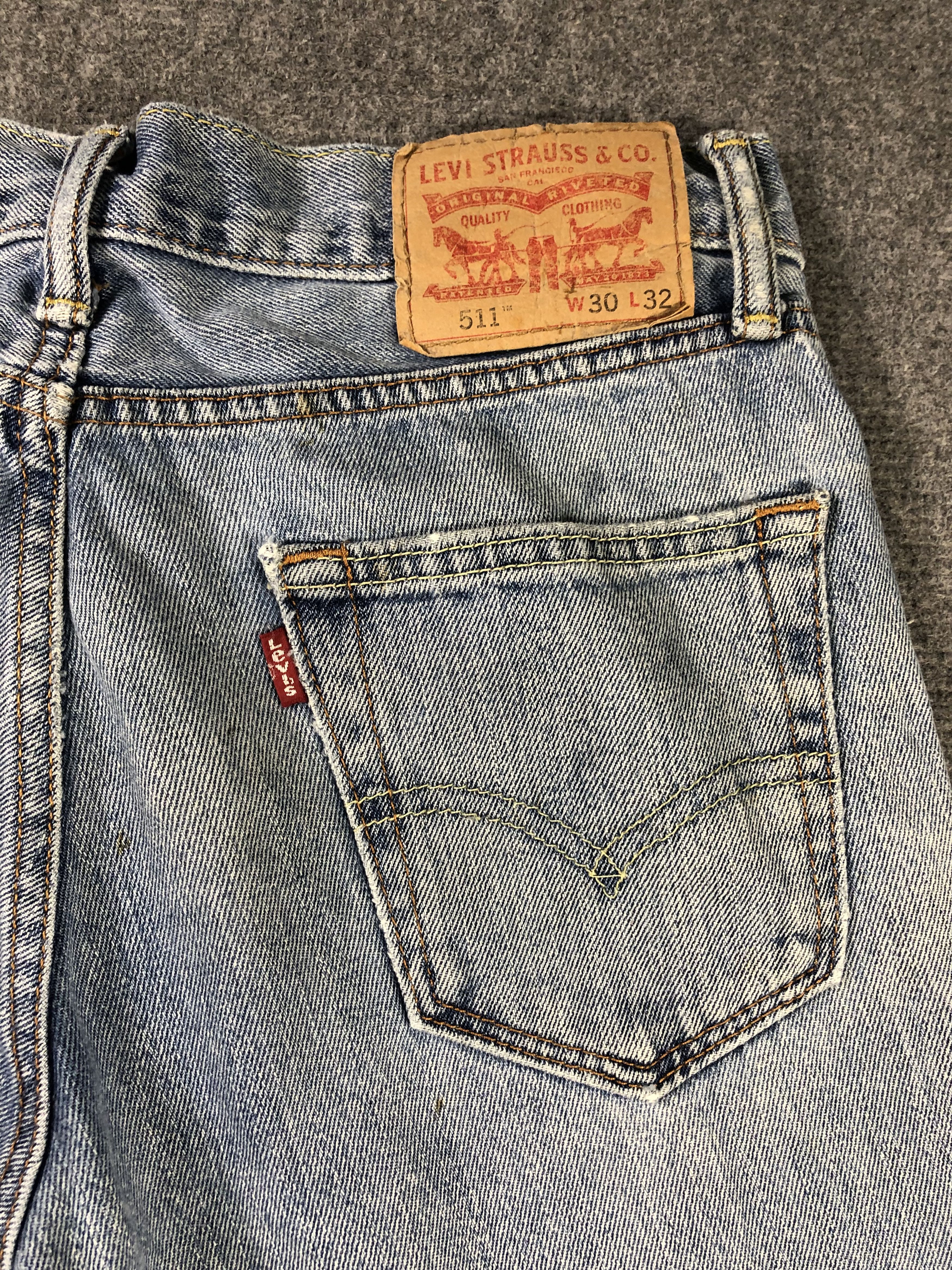 Levi's Wash Blue Levis 511 Denim Jeans 31x27.5 Size US 31 - 9 Thumbnail