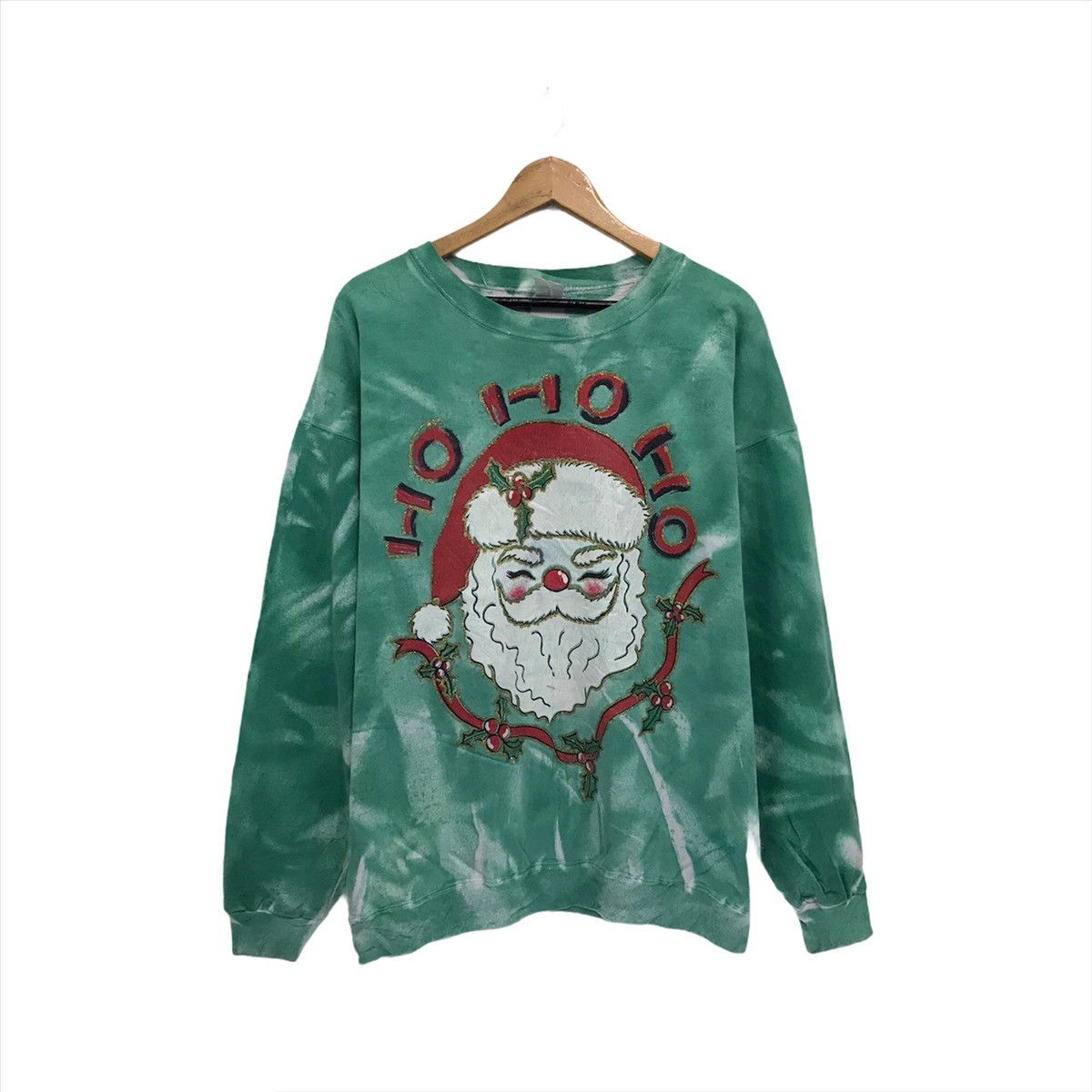 Other × Vintage Vintage Tie Dye Sweatshirt Biglogo Ho Ho Ho Santa Christmas Size US L / EU 52-54 / 3 - 1 Thumbnail