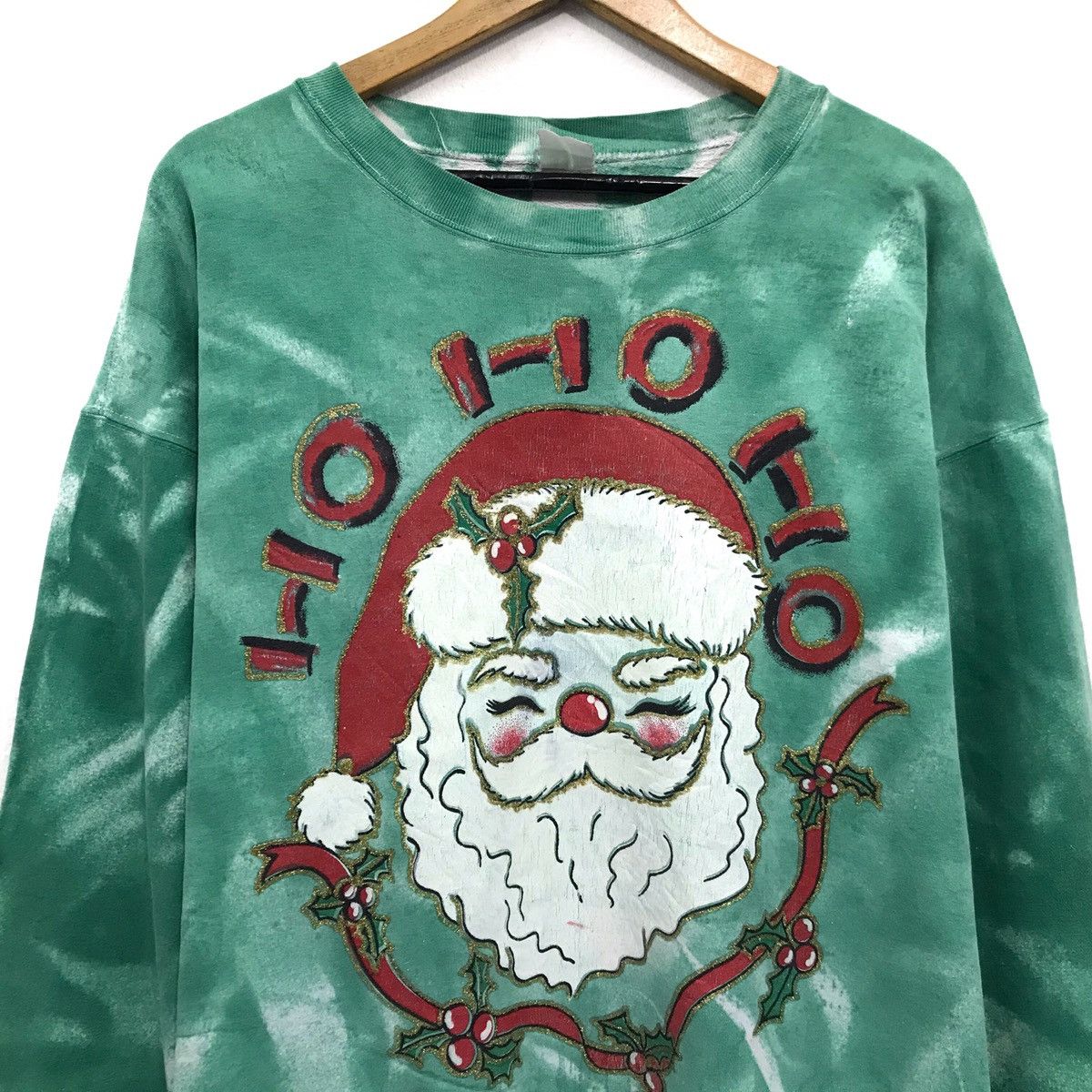 Other × Vintage Vintage Tie Dye Sweatshirt Biglogo Ho Ho Ho Santa Christmas Size US L / EU 52-54 / 3 - 2 Thumbnail