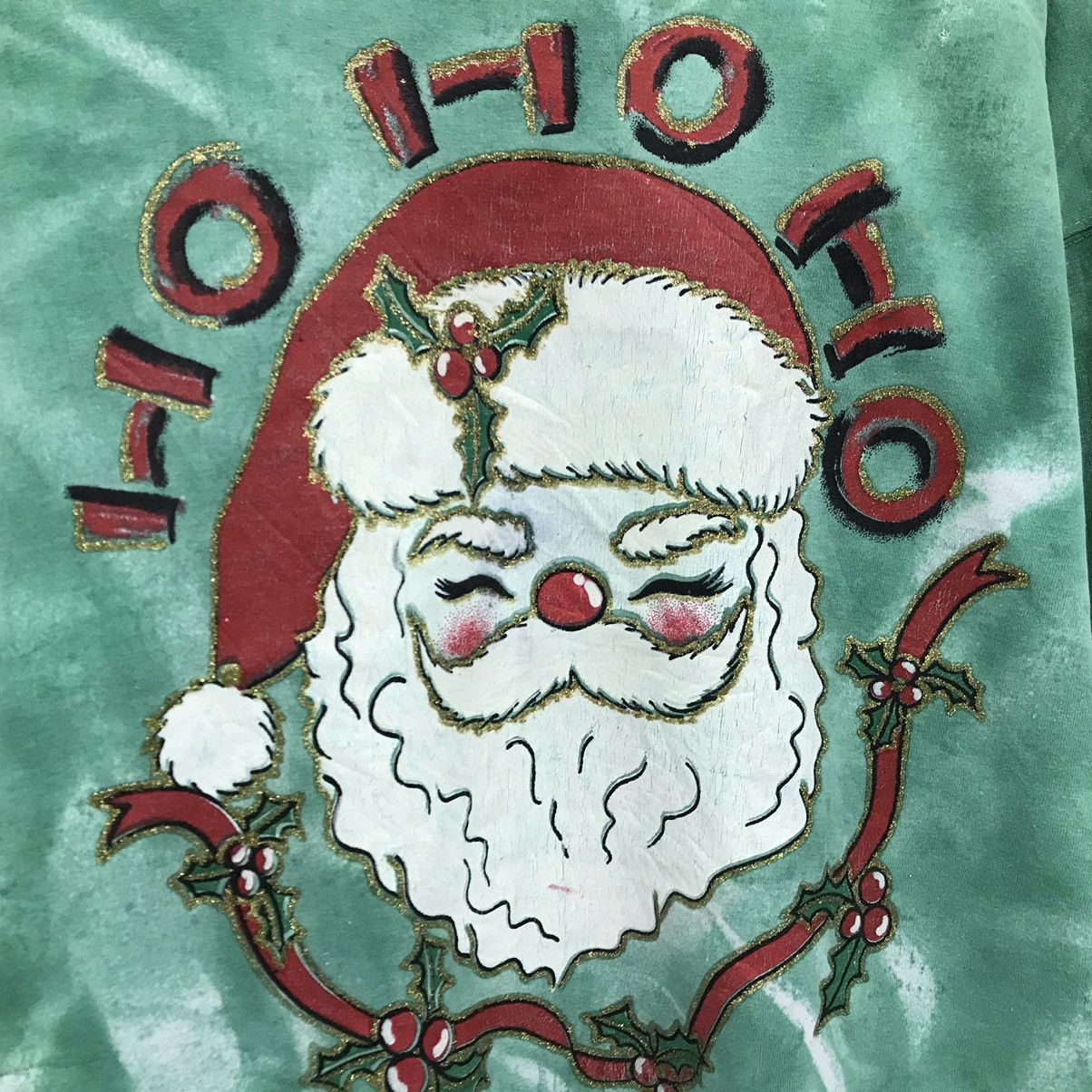 Other × Vintage Vintage Tie Dye Sweatshirt Biglogo Ho Ho Ho Santa Christmas Size US L / EU 52-54 / 3 - 3 Thumbnail