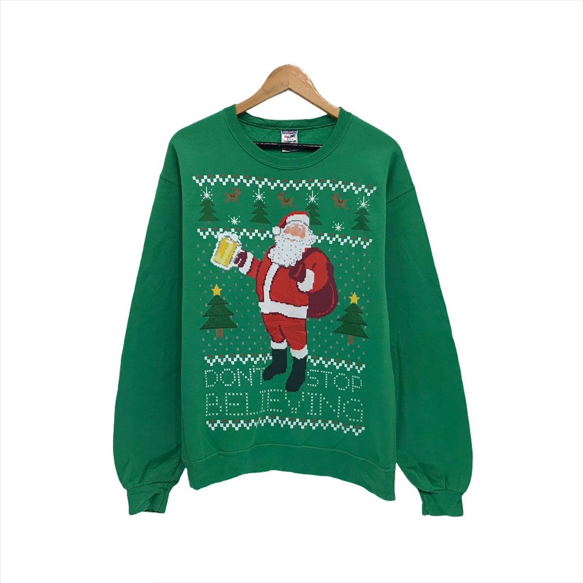Other × Vintage Vintage Santa Claus Sweatshirt Santa Claus Drink Beer Size US M / EU 48-50 / 2 - 1 Thumbnail