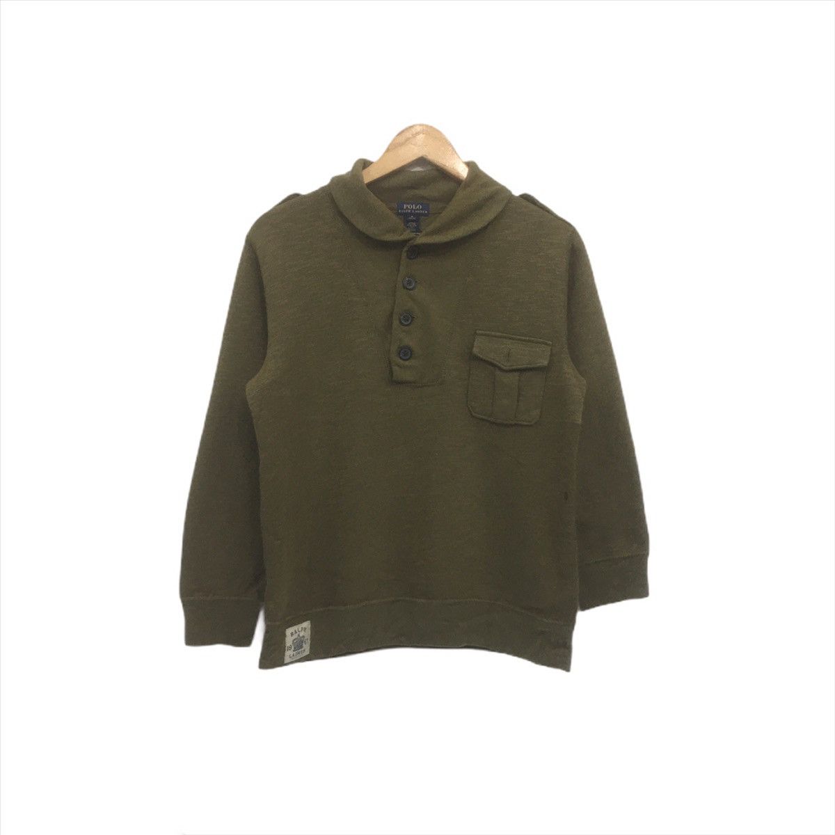 Polo Ralph Lauren × Ralph Lauren Vintage Polo Ralph Lauren Military Sweatshirt Logo Design Size US S / EU 44-46 / 1 - 1 Thumbnail