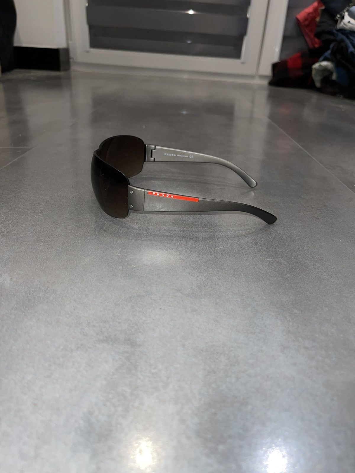 Prada Prada SPS 07F Red Tab Logo Shield Sunglasses Size ONE SIZE - 6 Thumbnail