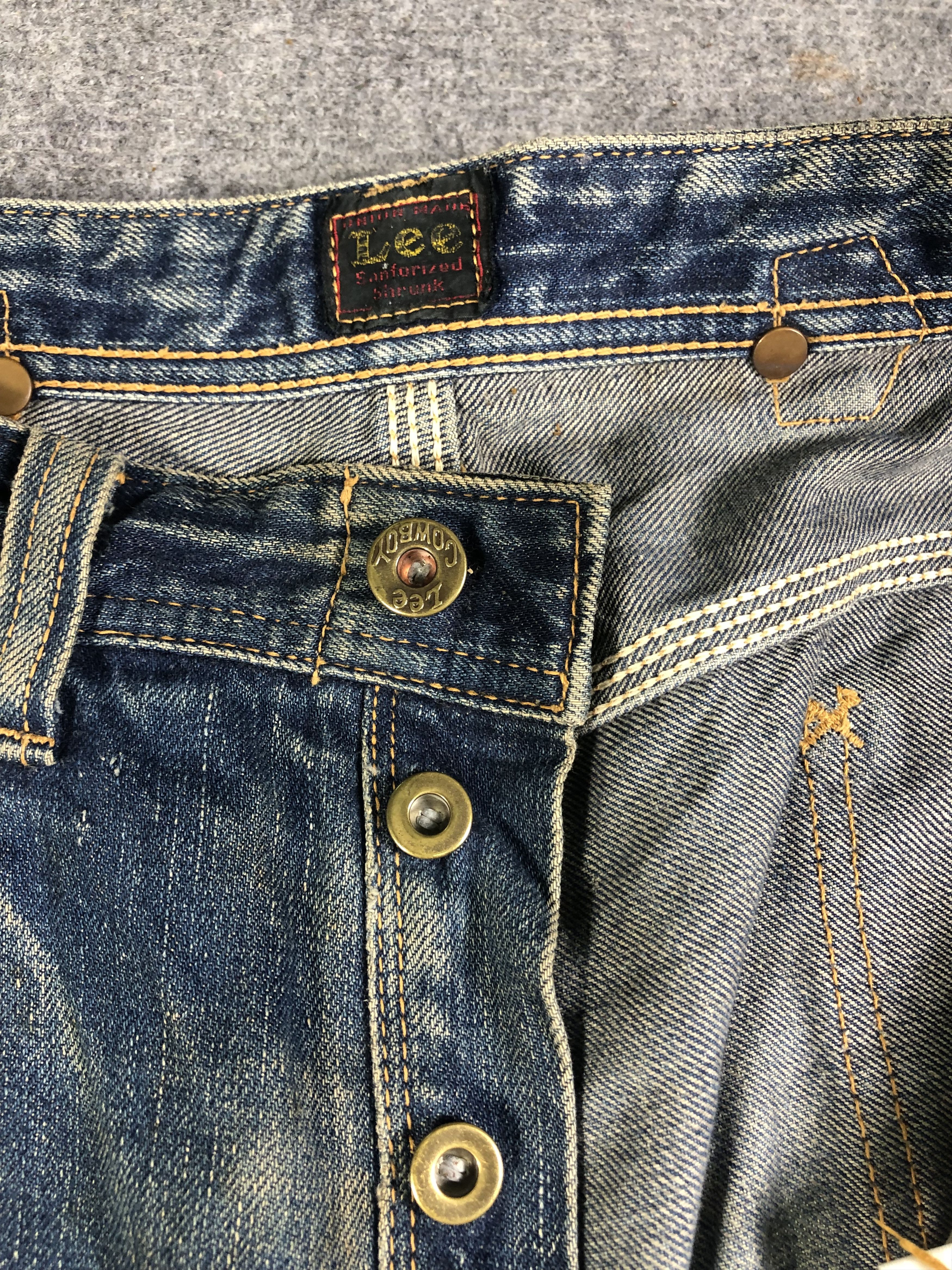 Lee Rare Vintage 80s Lee Cowboy Selvadge Buckle Back 32X29 Size US 32 / EU 48 - 3 Thumbnail