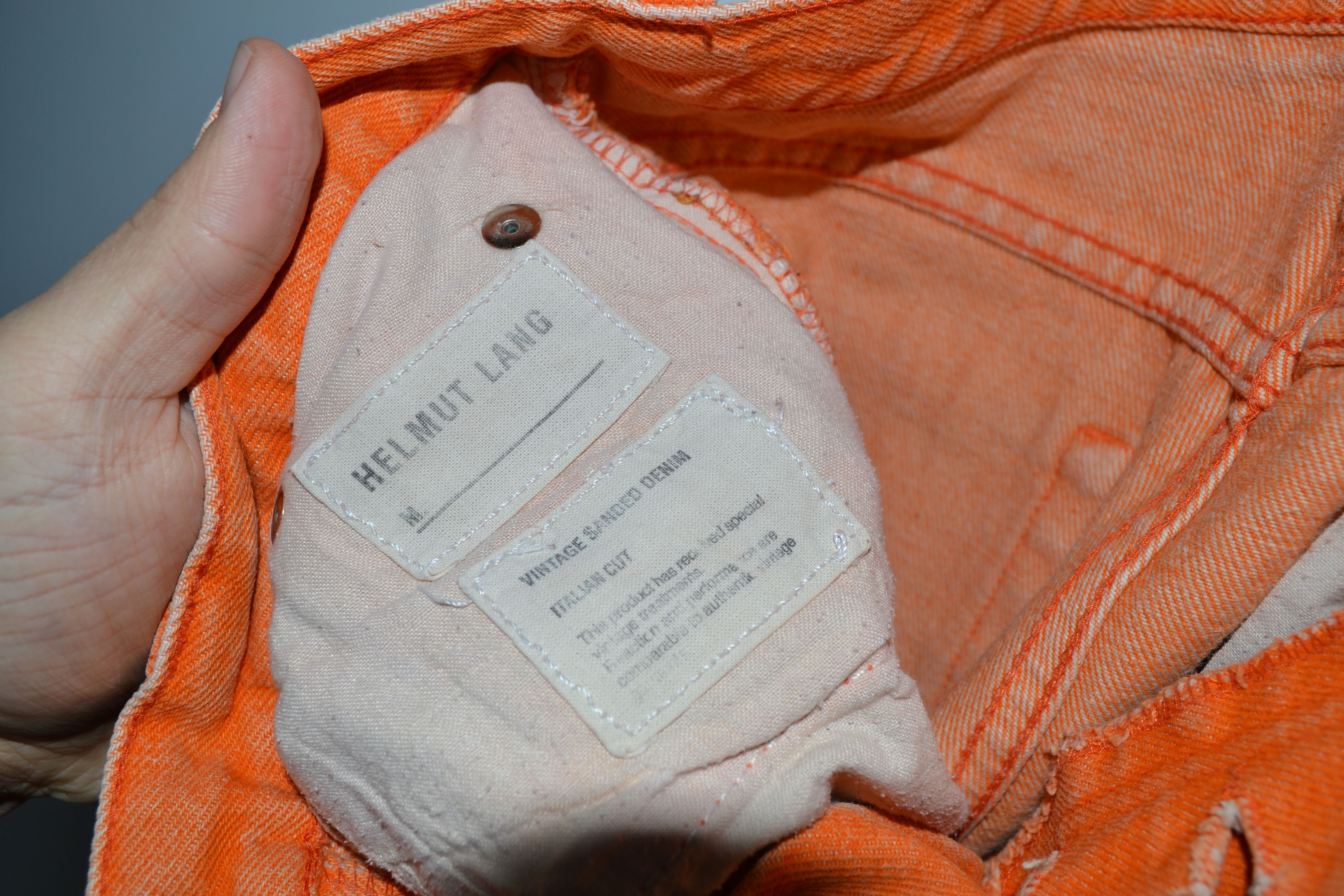 Vintage Helmut Lang Jeans Orange Denim 90s Size US 26 / EU 42 - 2 Preview
