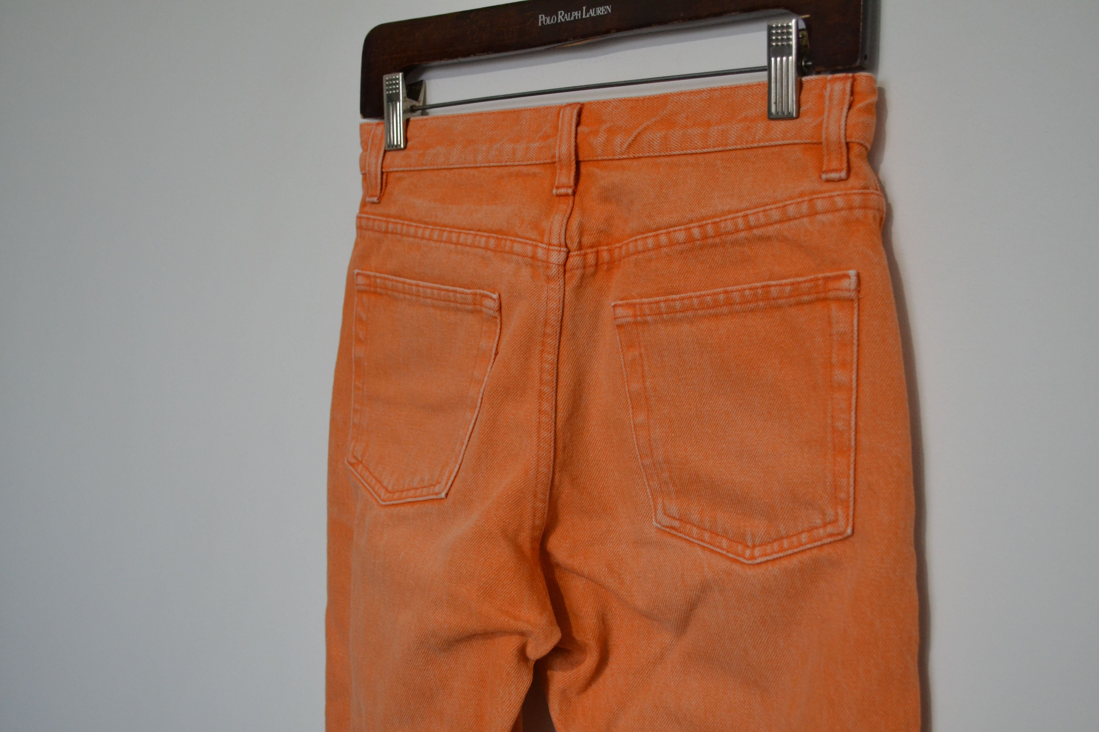 Vintage Helmut Lang Jeans Orange Denim 90s Size US 26 / EU 42 - 7 Thumbnail