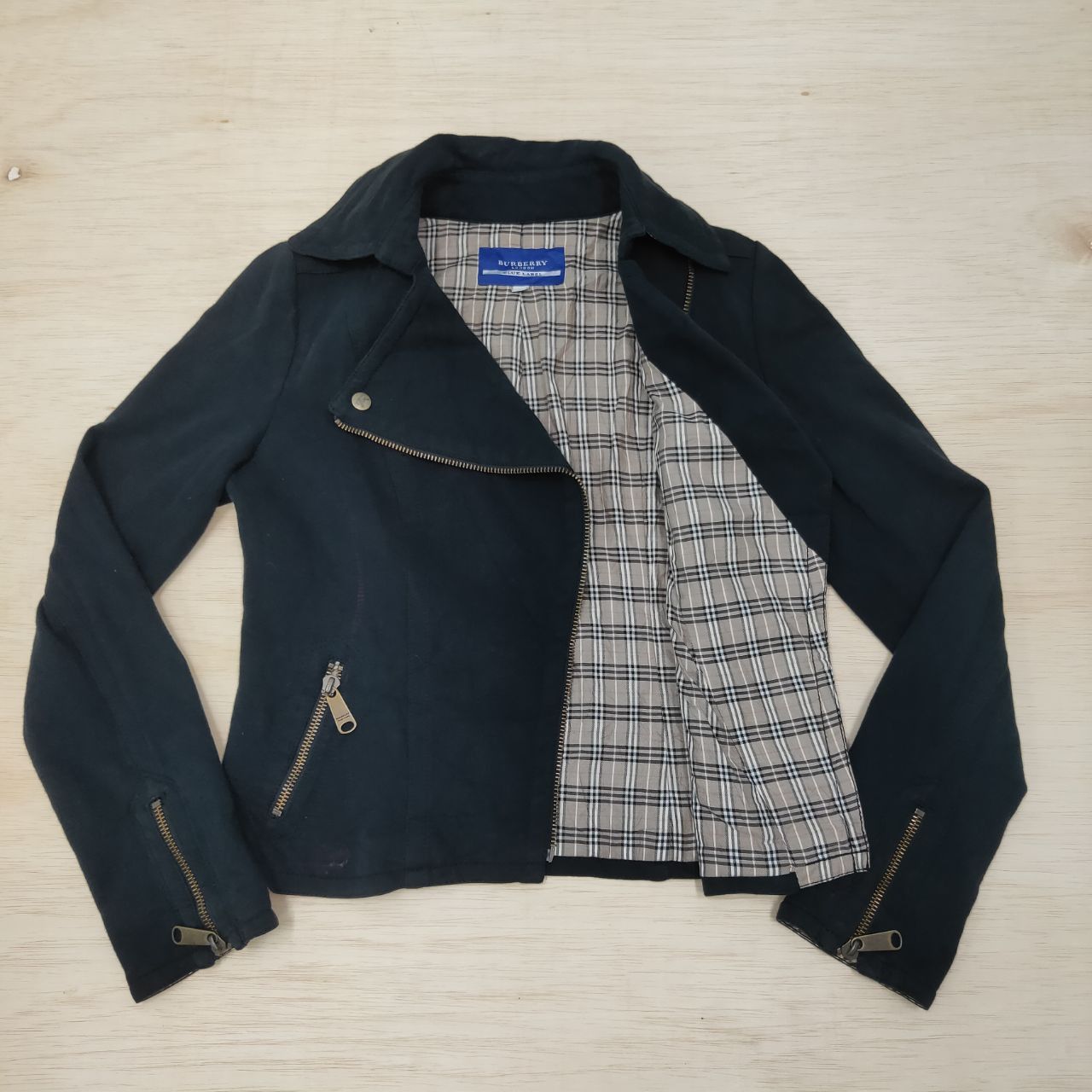 Burberry × If Six Was Nine × Le Grande Bleu (L.G.B.) Burberry Blue Label Nova Check Punk Style Jacket Size XS / US 0-2 / IT 36-38 - 2 Thumbnail