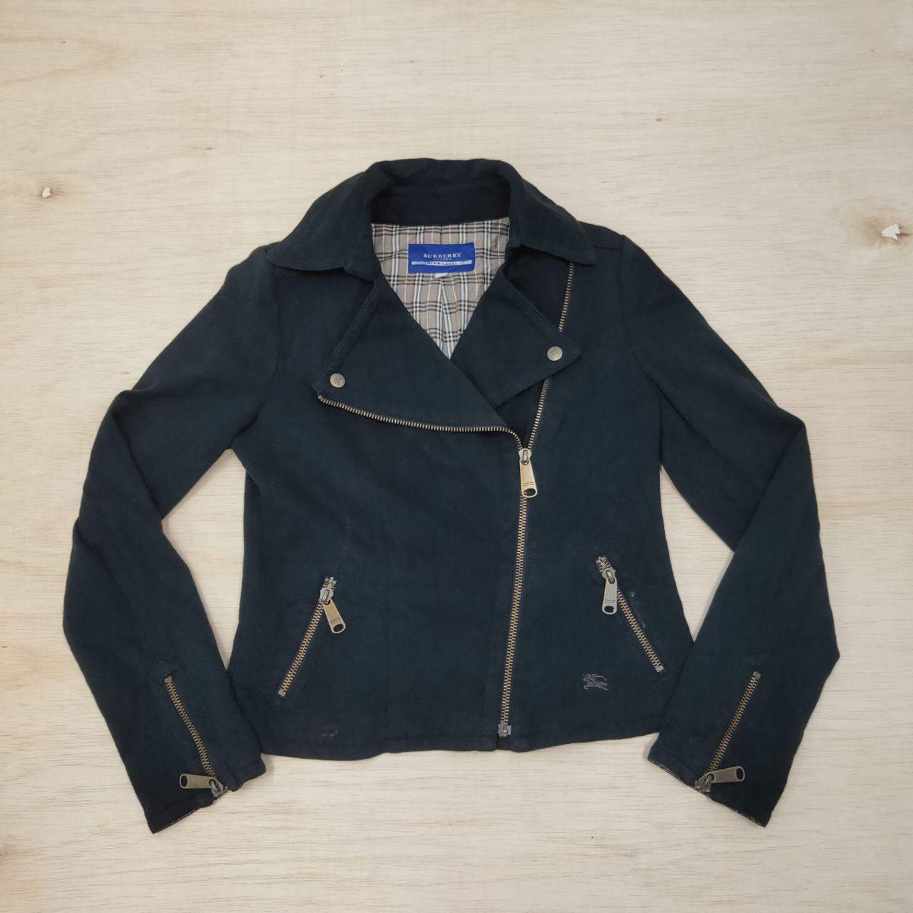 Burberry × If Six Was Nine × Le Grande Bleu (L.G.B.) Burberry Blue Label Nova Check Punk Style Jacket Size XS / US 0-2 / IT 36-38 - 1 Thumbnail
