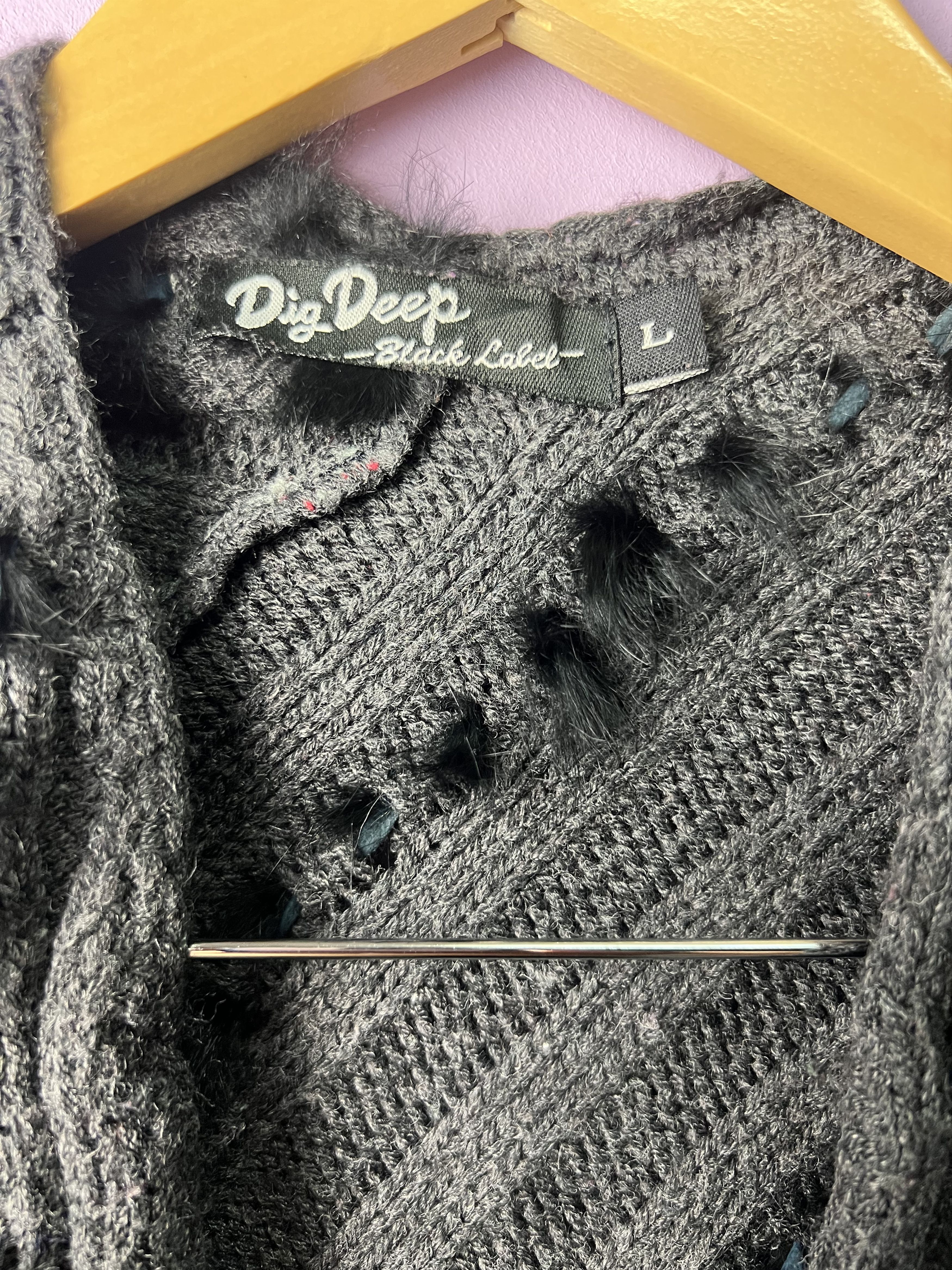 Black Label 🔥Vintage Dig Deep Black Label Knit Shawl Size ONE SIZE - 7 Thumbnail